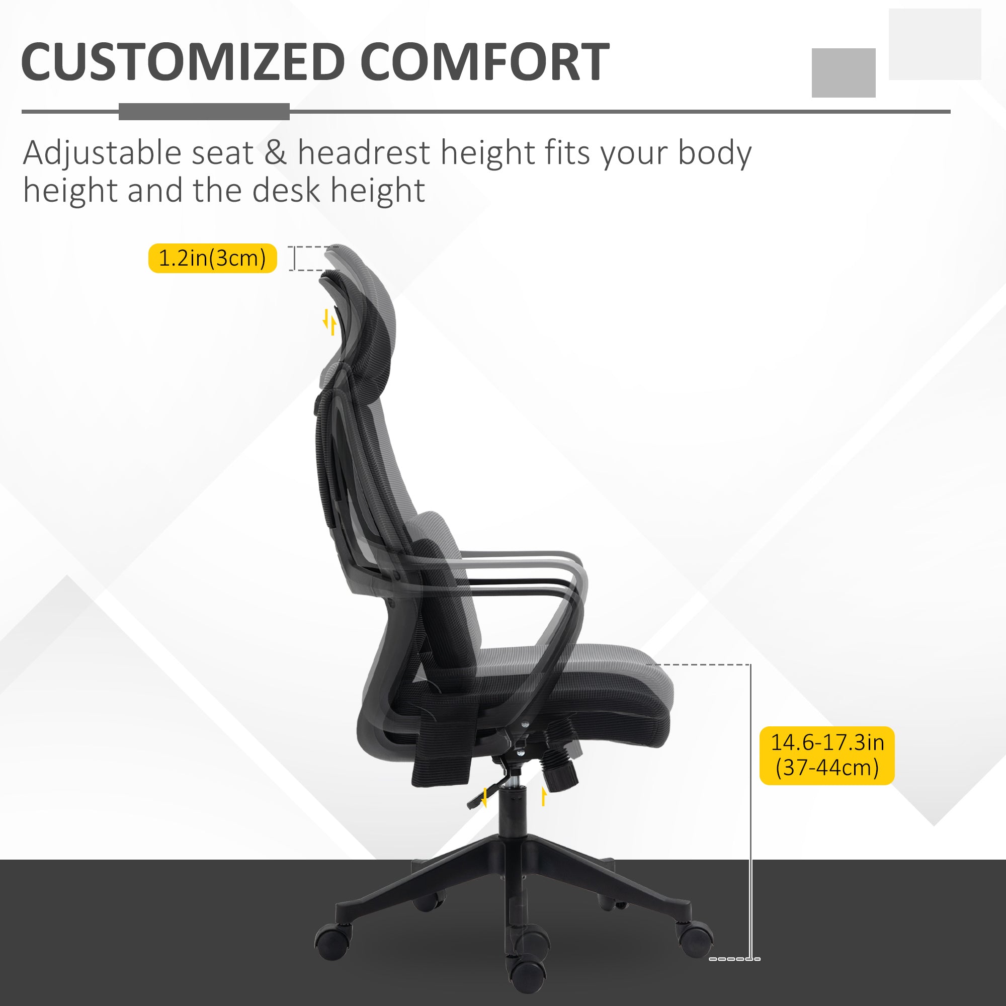 Ergonomic Mesh Office Chair with Massage Lumbar - Black-Office Products > Office Furniture > Office Chairs > Massage Chairs-DECOROLALA