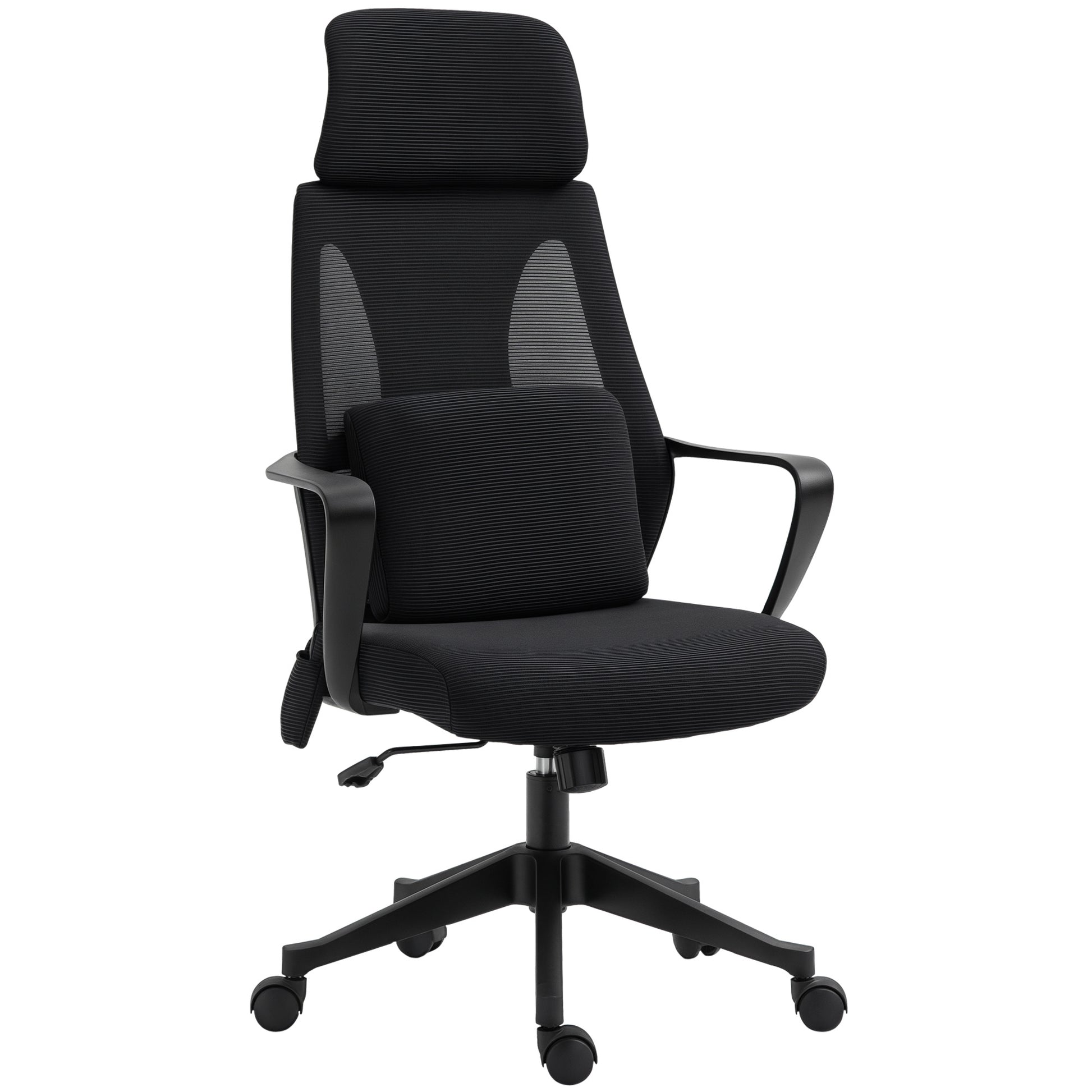 Ergonomic Mesh Office Chair with Massage Lumbar - Black-Office Products > Office Furniture > Office Chairs > Massage Chairs-DECOROLALA