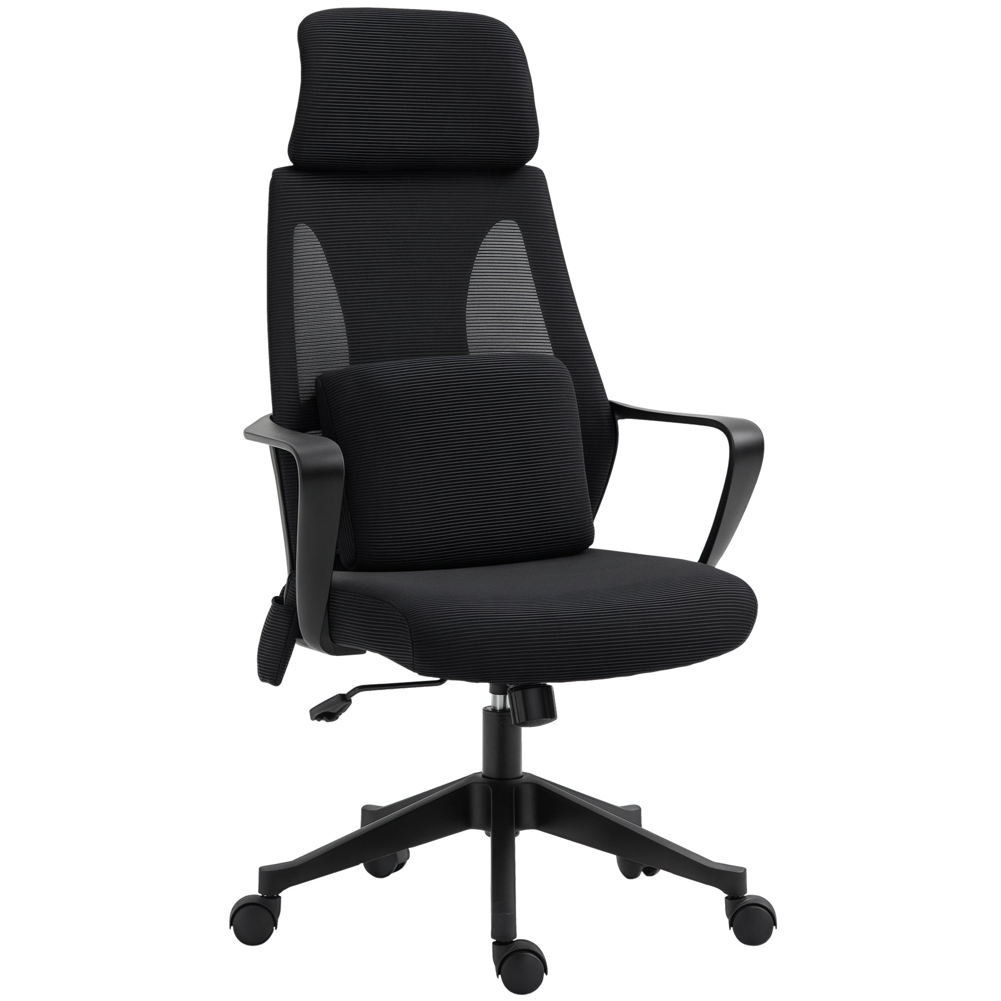 Ergonomic Mesh Office Chair with Massage Lumbar - Black-Office Products > Office Furniture > Office Chairs > Massage Chairs-DECOROLALA