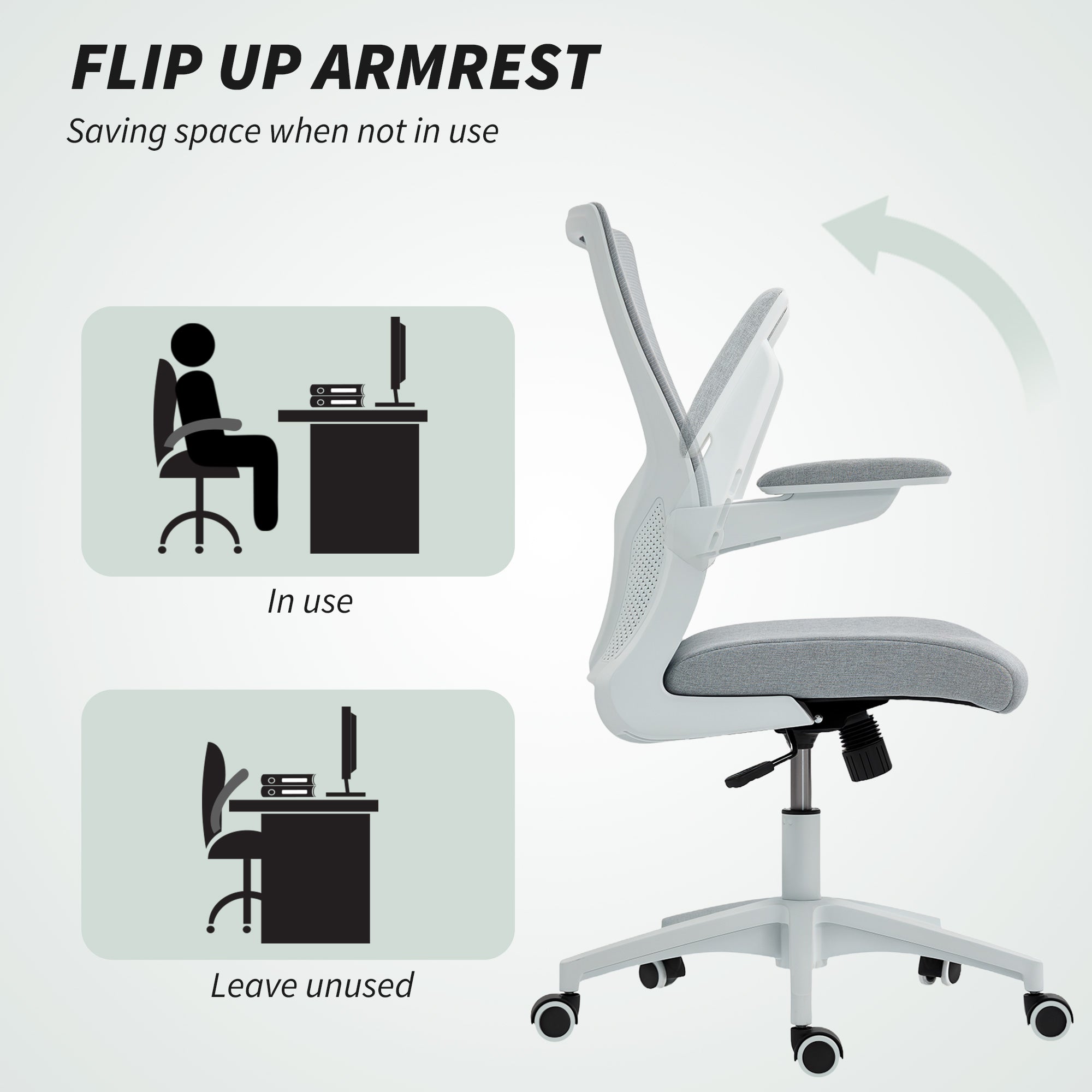 Ergonomic Office Chair - Grey Mesh Swivel Desk Chair-Office Products > Office Furniture > Office Chairs > Task Chairs-DECOROLALA