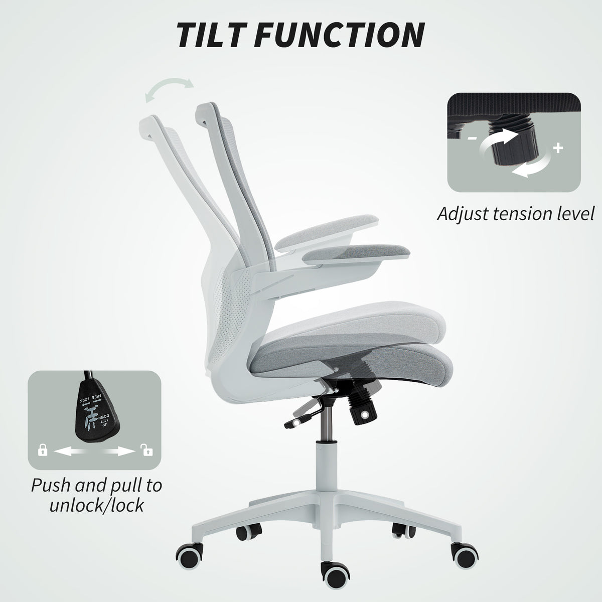 Ergonomic Office Chair - Grey Mesh Swivel Desk Chair-Office Products > Office Furniture > Office Chairs > Task Chairs-DECOROLALA