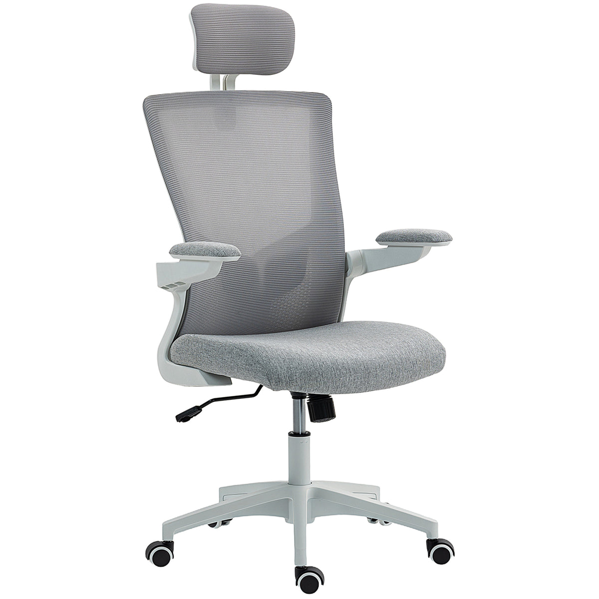 Ergonomic Office Chair - Grey Mesh Swivel Desk Chair-Office Products > Office Furniture > Office Chairs > Task Chairs-DECOROLALA