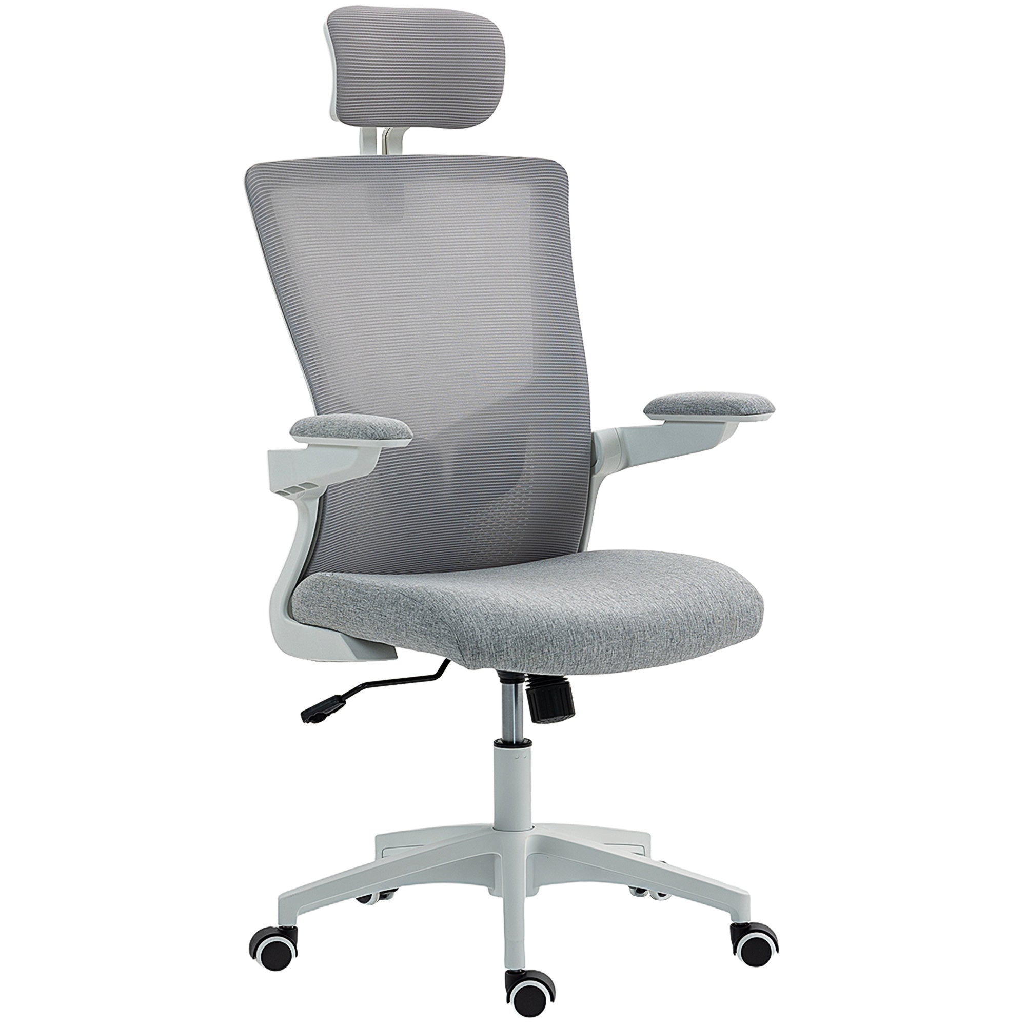 Ergonomic Office Chair - Grey Mesh Swivel Desk Chair-Office Products > Office Furniture > Office Chairs > Task Chairs-DECOROLALA