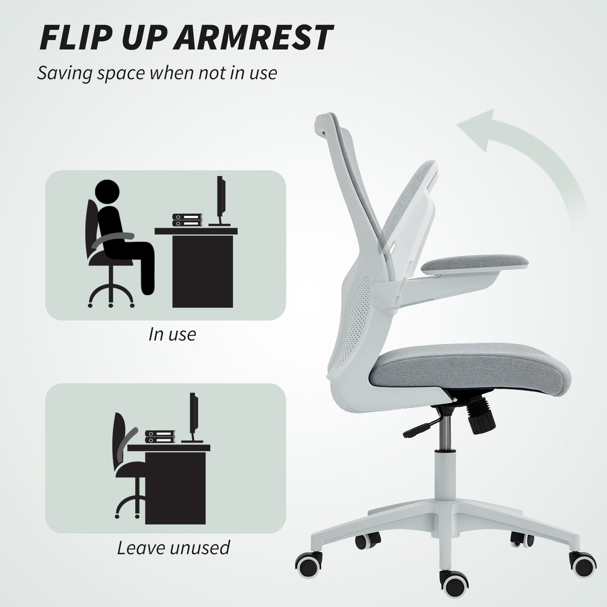 Ergonomic Office Chair - Grey Mesh Swivel Desk Chair-Task Chairs-DECOROLALA