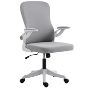 Ergonomic Office Chair - Grey Swivel Desk Chair with Flip-up Arms-Office Products > Office Furniture > Office Chairs > Task Chairs-DECOROLALA