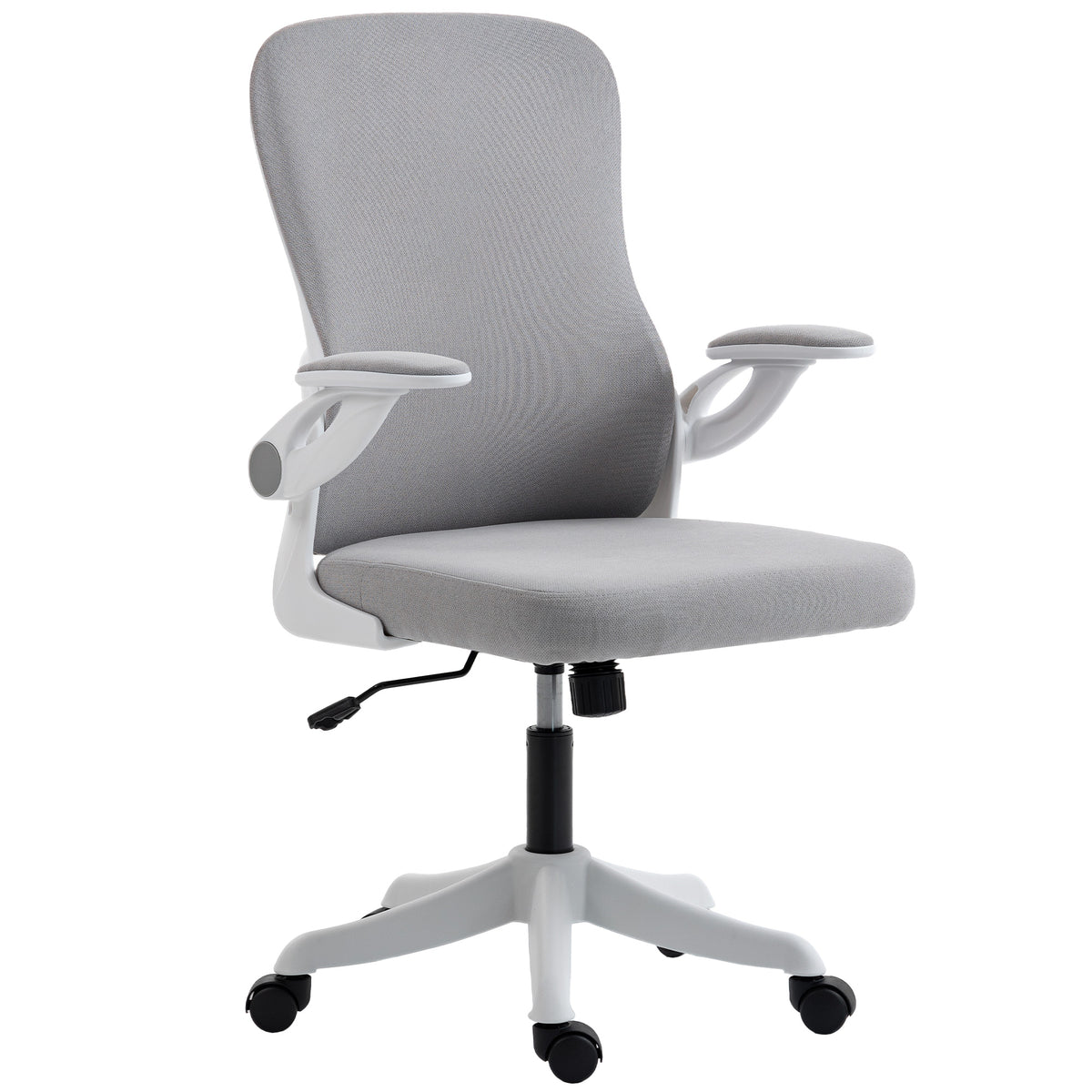 Ergonomic Office Chair - Grey Swivel Desk Chair with Flip-up Arms-Task Chairs-DECOROLALA