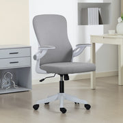 Ergonomic Office Chair - Grey Swivel Desk Chair with Flip-up Arms-Task Chairs-DECOROLALA