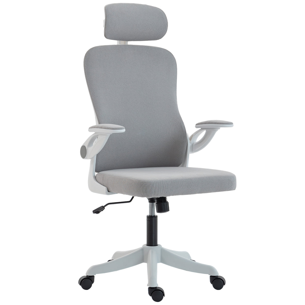 Ergonomic Office Chair - Grey Swivel Desk Chair with Headrest-Office Products > Office Furniture > Office Chairs > Task Chairs-DECOROLALA