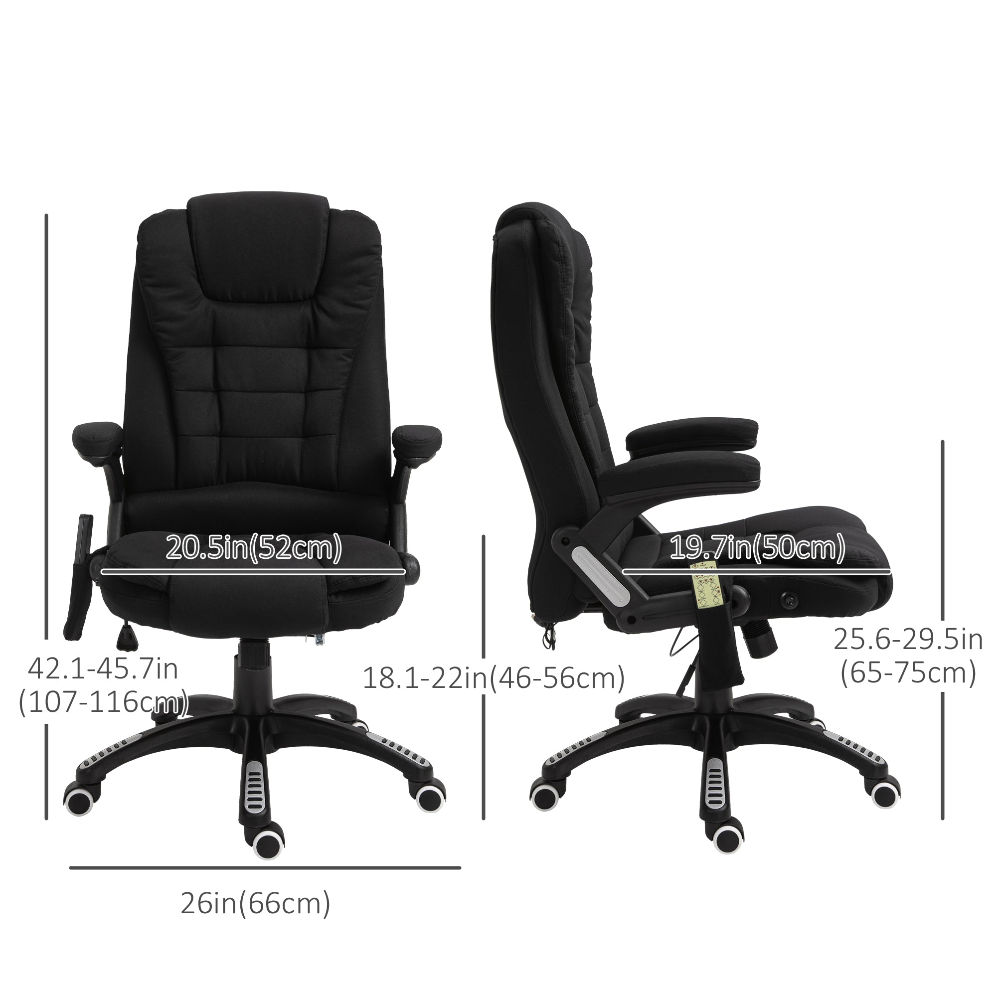 Ergonomic Office Chair Massage Reclining Black-DECOROLALA