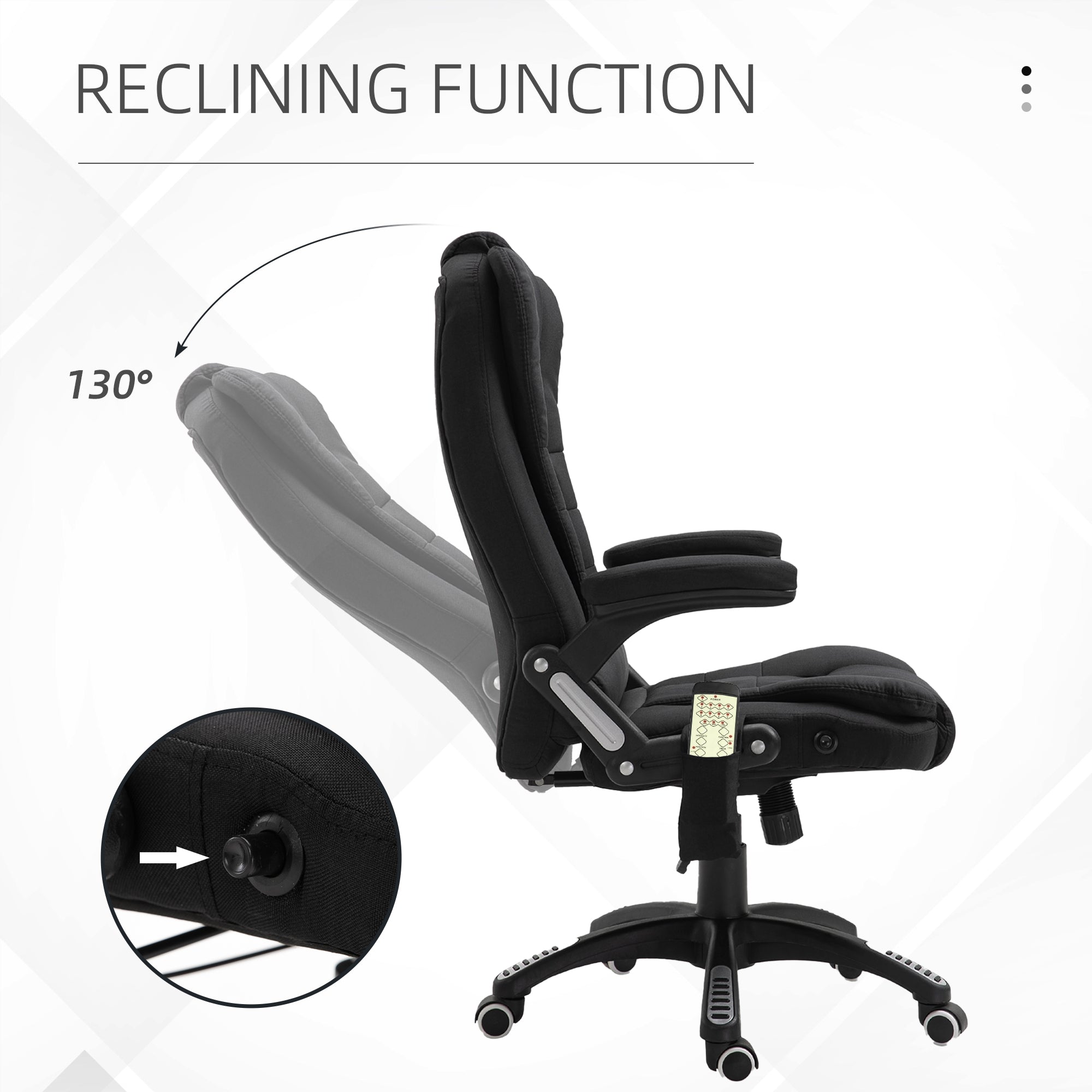Ergonomic Office Chair Massage Reclining Black-DECOROLALA