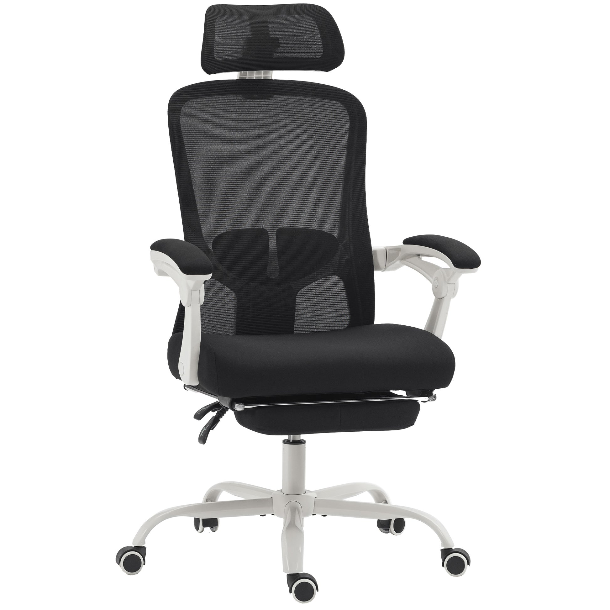 Ergonomic Office Chair - Mesh Reclining Desk Chair with Footrest-Office Products > Office Furniture > Office Chairs-DECOROLALA