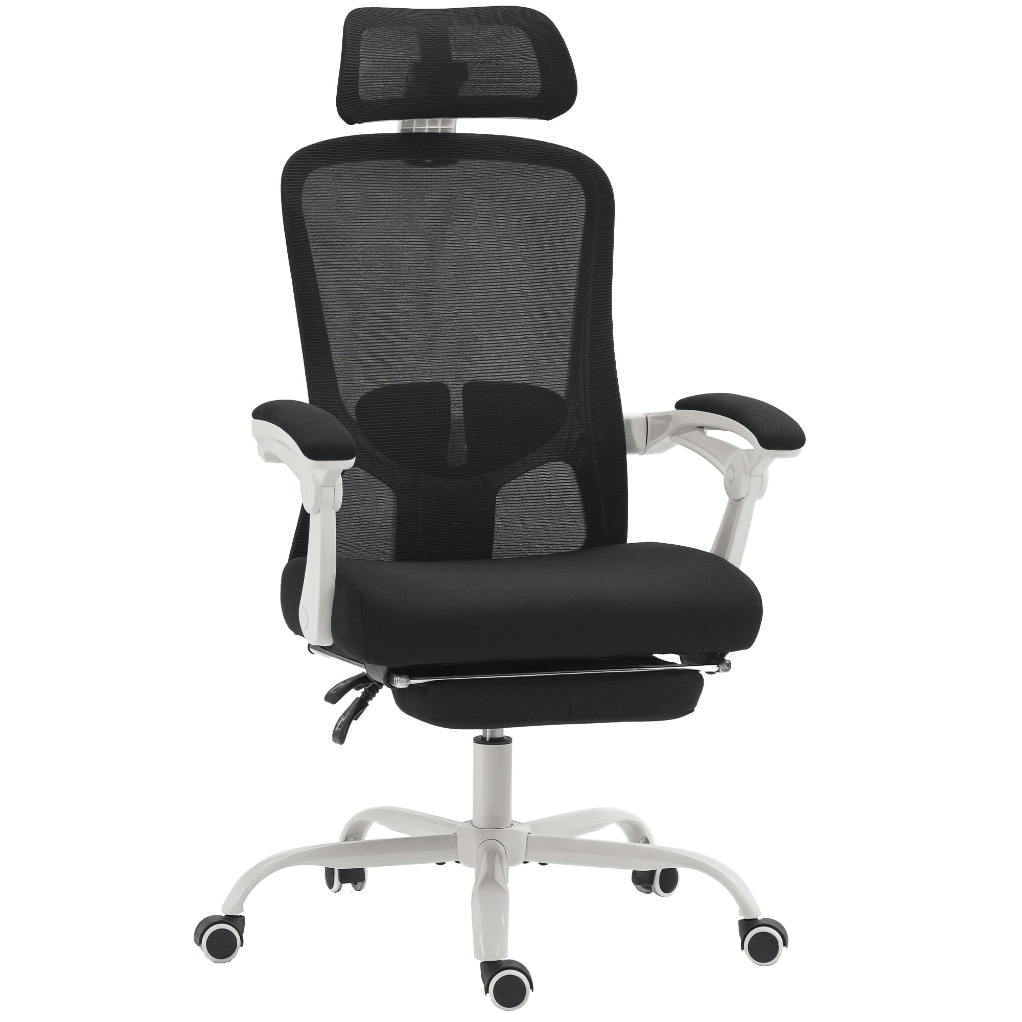 Ergonomic Office Chair - Mesh Reclining Desk Chair with Footrest-Office Products > Office Furniture > Office Chairs-DECOROLALA