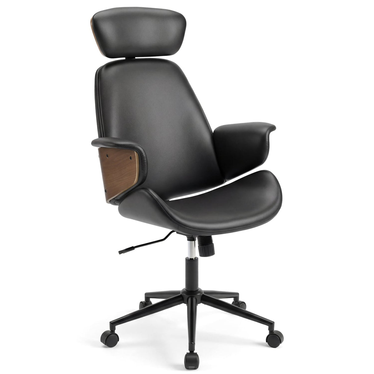 Ergonomic Office Chair with Headrest Adjustable Height for Home Office and Study-Black-Office Chairs-DECOROLALA