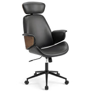 Ergonomic Office Chair with Headrest Adjustable Height for Home Office and Study-Black-Office Chairs-DECOROLALA