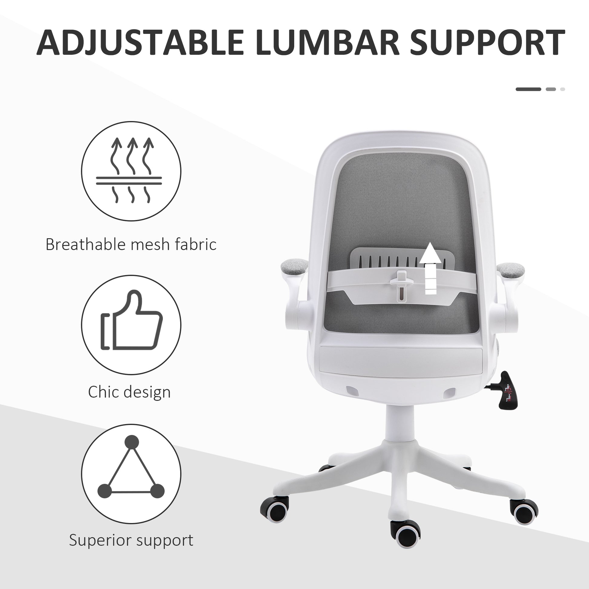 Ergonomic Swivel Office Chair - Grey Linen Fabric Task Chair-Office Products > Office Furniture > Office Chairs > Task Chairs-DECOROLALA