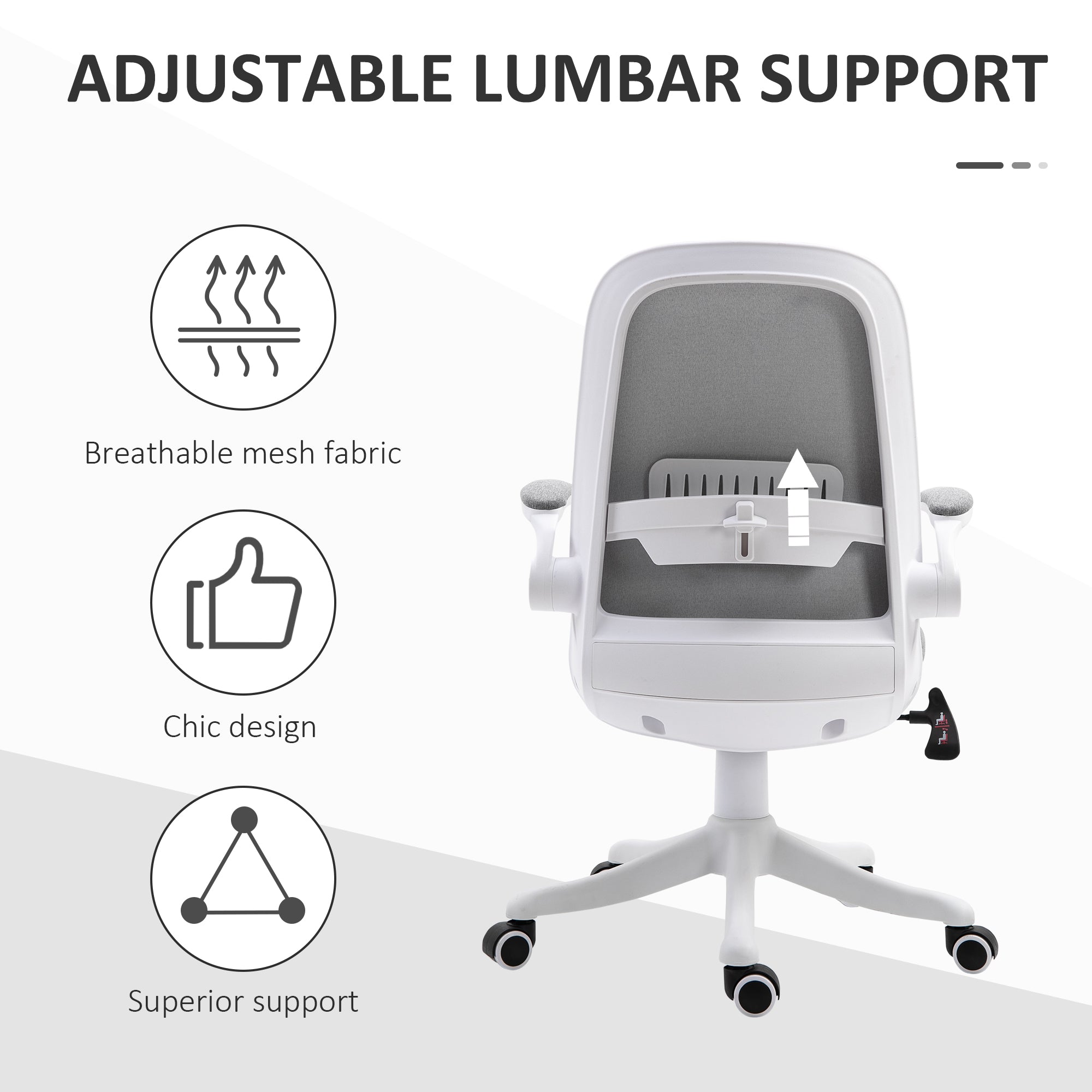 Ergonomic Swivel Office Chair - Grey Linen Fabric Task Chair-Office Products > Office Furniture > Office Chairs > Task Chairs-DECOROLALA