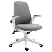 Ergonomic Swivel Office Chair - Grey Linen Fabric Task Chair-Office Products > Office Furniture > Office Chairs > Task Chairs-DECOROLALA