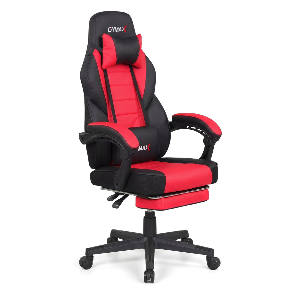 Ergonomic Video Game Chair with Headrest and Reclining Backrest-Red-Gaming Chairs-DECOROLALA