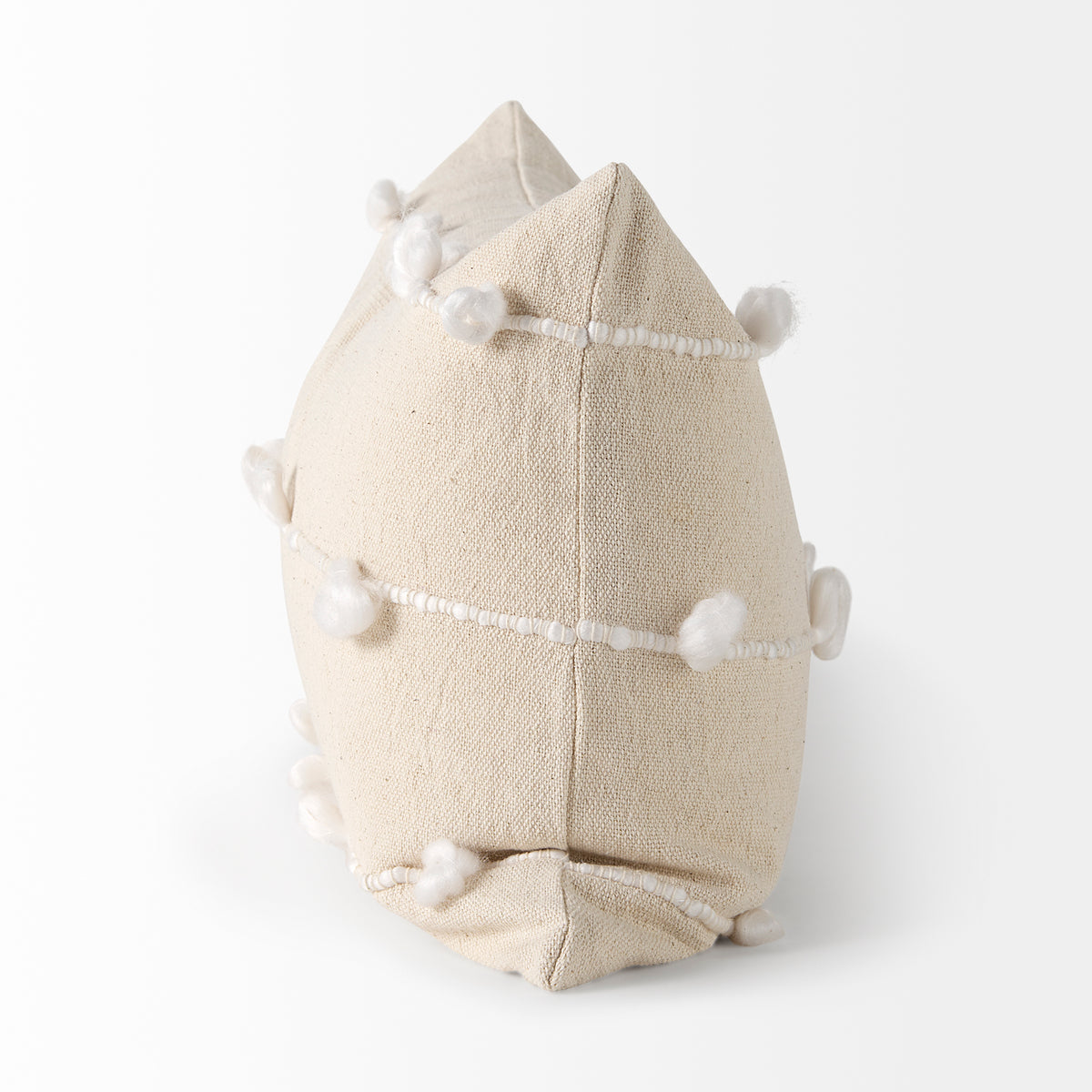 Erica 13x21 Cream With White Detail Pillow Cover w/Non-Allergen Filler-Decorative Pillows-DECOROLALA