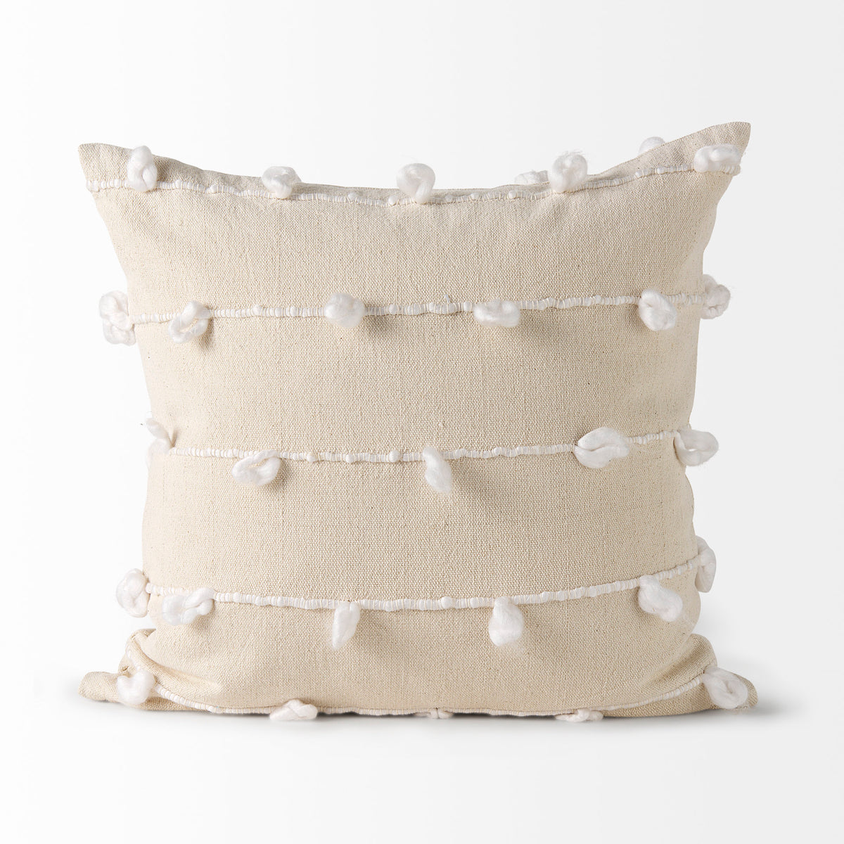 Erica 20x20 Cream With White Detail Pillow Cover-Decorative Pillows-DECOROLALA
