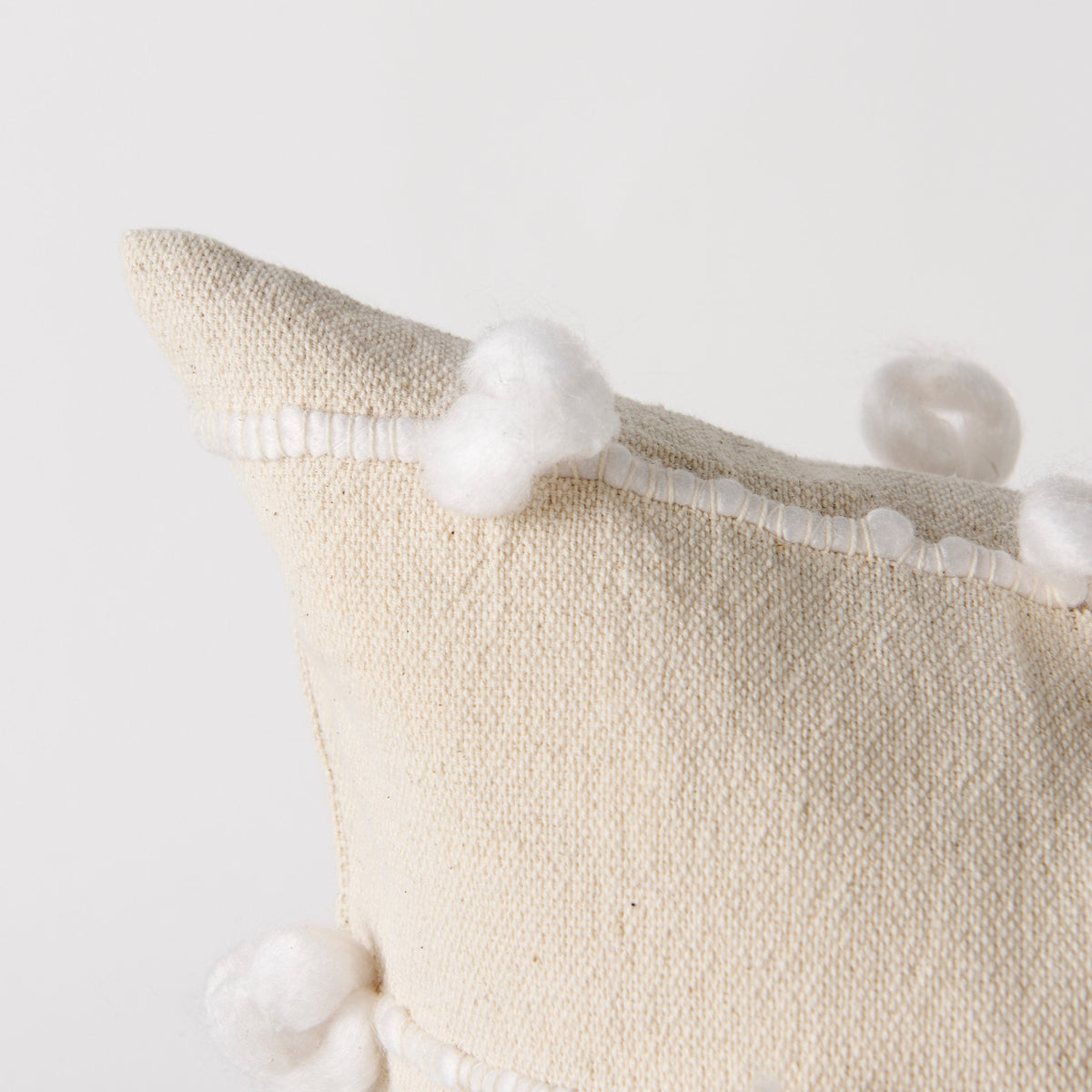 Erica 20x20 Cream With White Detail Pillow Cover-Decorative Pillows-DECOROLALA