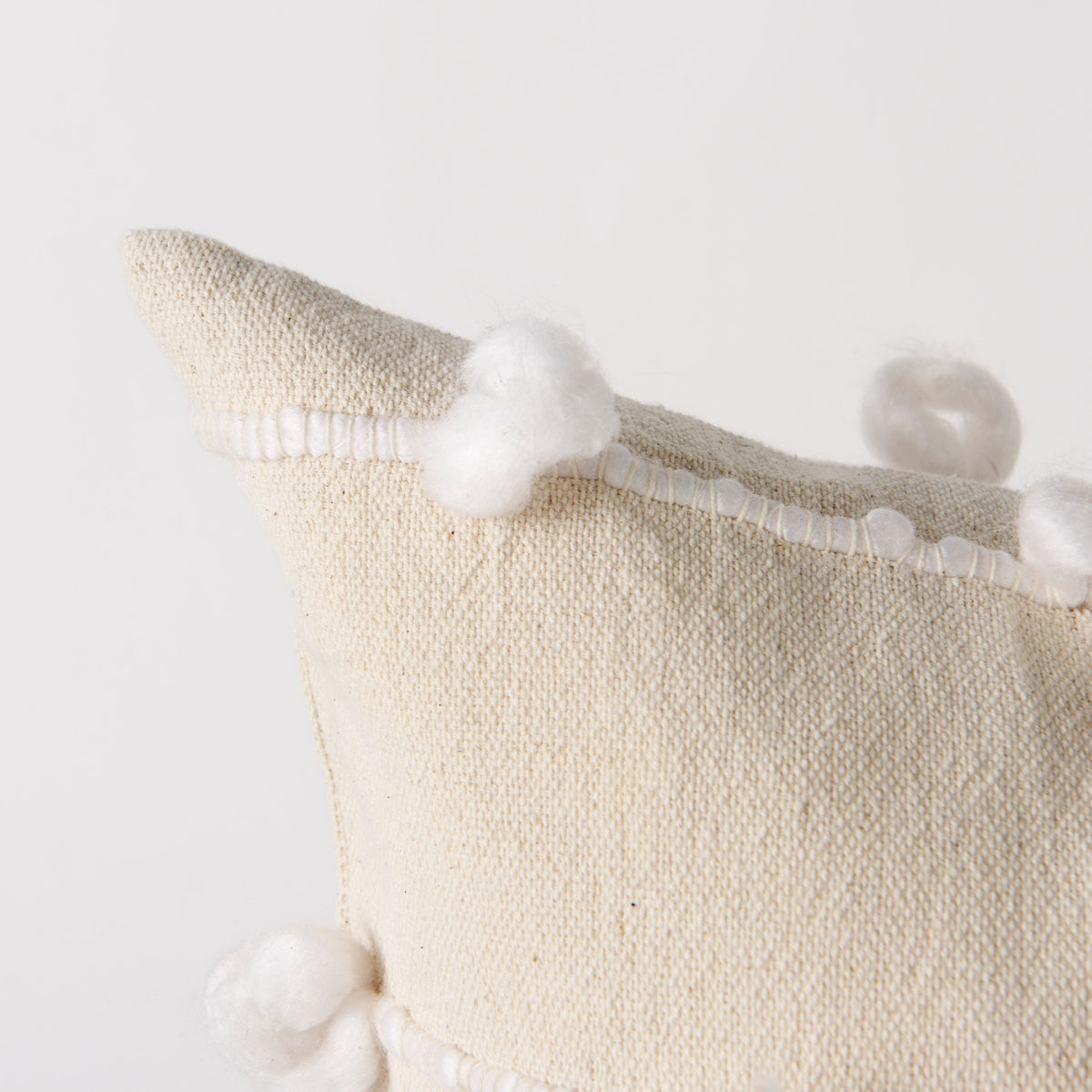 Erica 20x20 Cream With White Detail Pillow Cover w/Non-Allergen Filler-Decorative Pillows-DECOROLALA