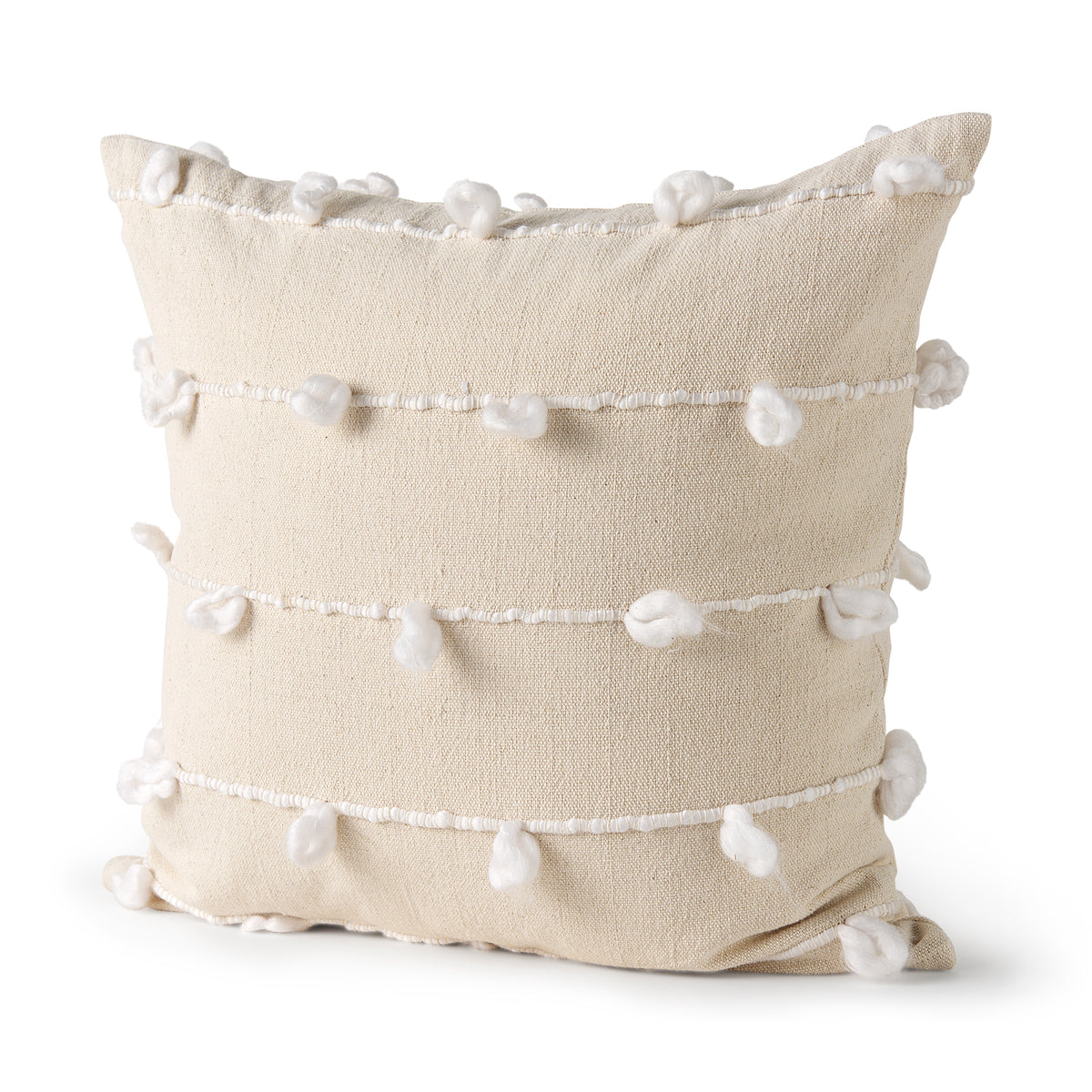 Erica Cream Pillow Cover with Non-Allergen Filler (min order qty 2)-Decorative Pillows-DECOROLALA