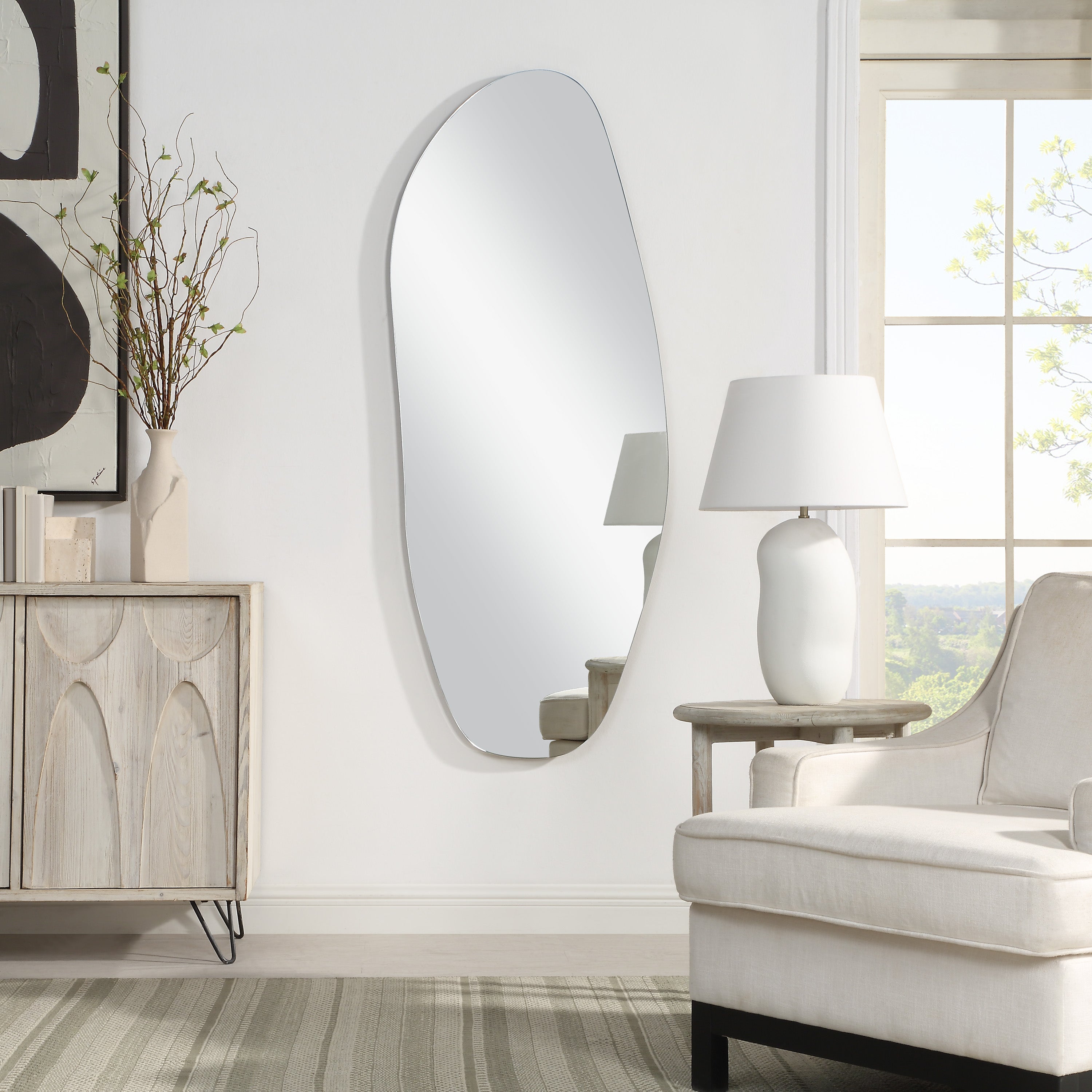 Erice 65" H x 25.5" W Wall Mirror, Grey-Mirror-DECOROLALA