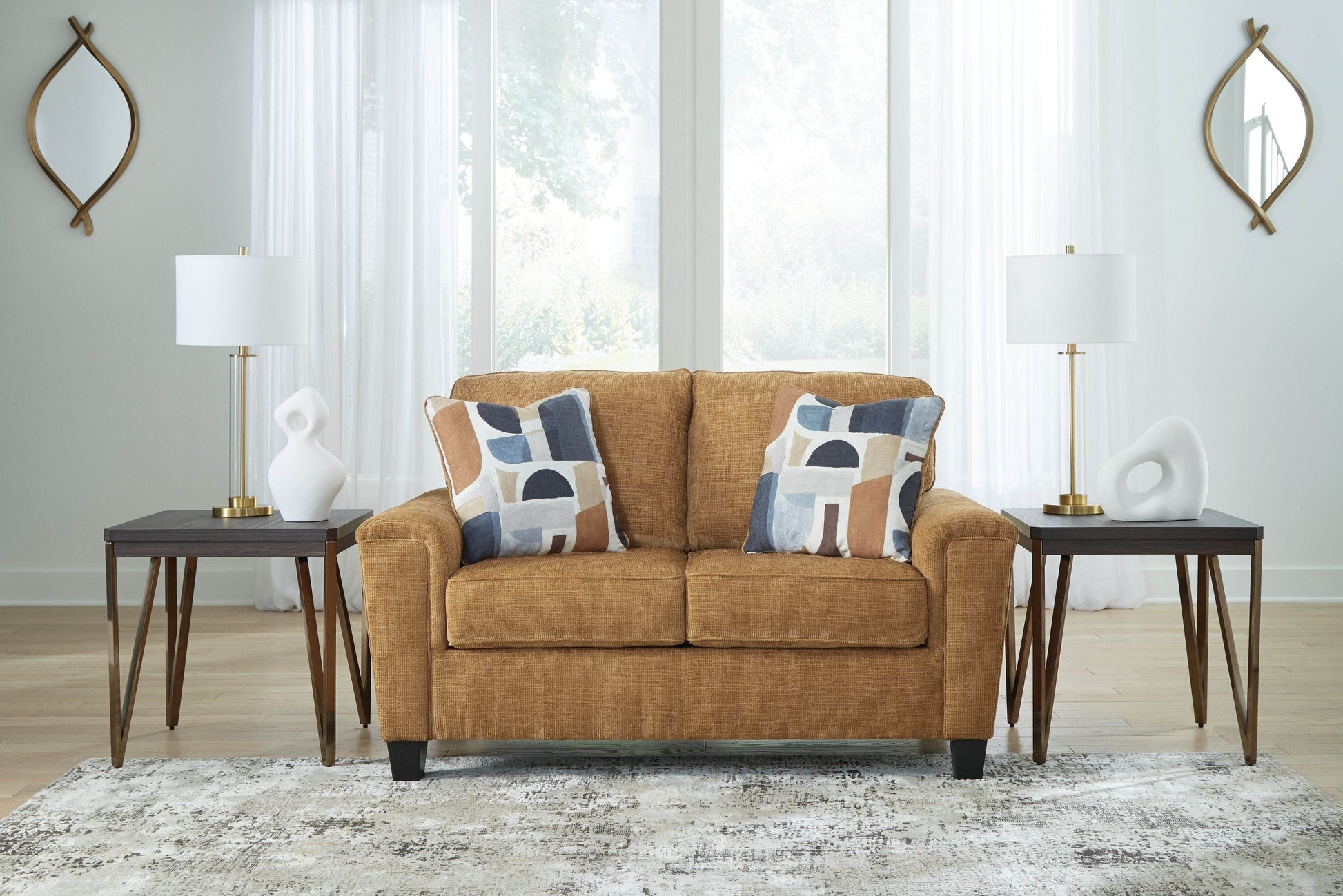 Erinslane Loveseat - Plush Modern Design-Stationary Loveseats-DECOROLALA