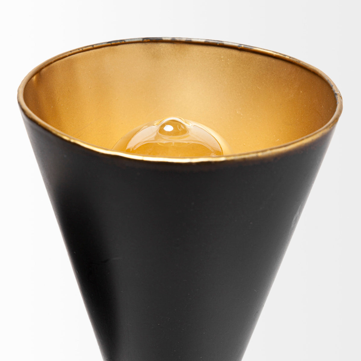 Eris II 7.3x12.6 Black Metal w/Gold Accent Double-Cone Wall Sconce-Wall Sconces-DECOROLALA