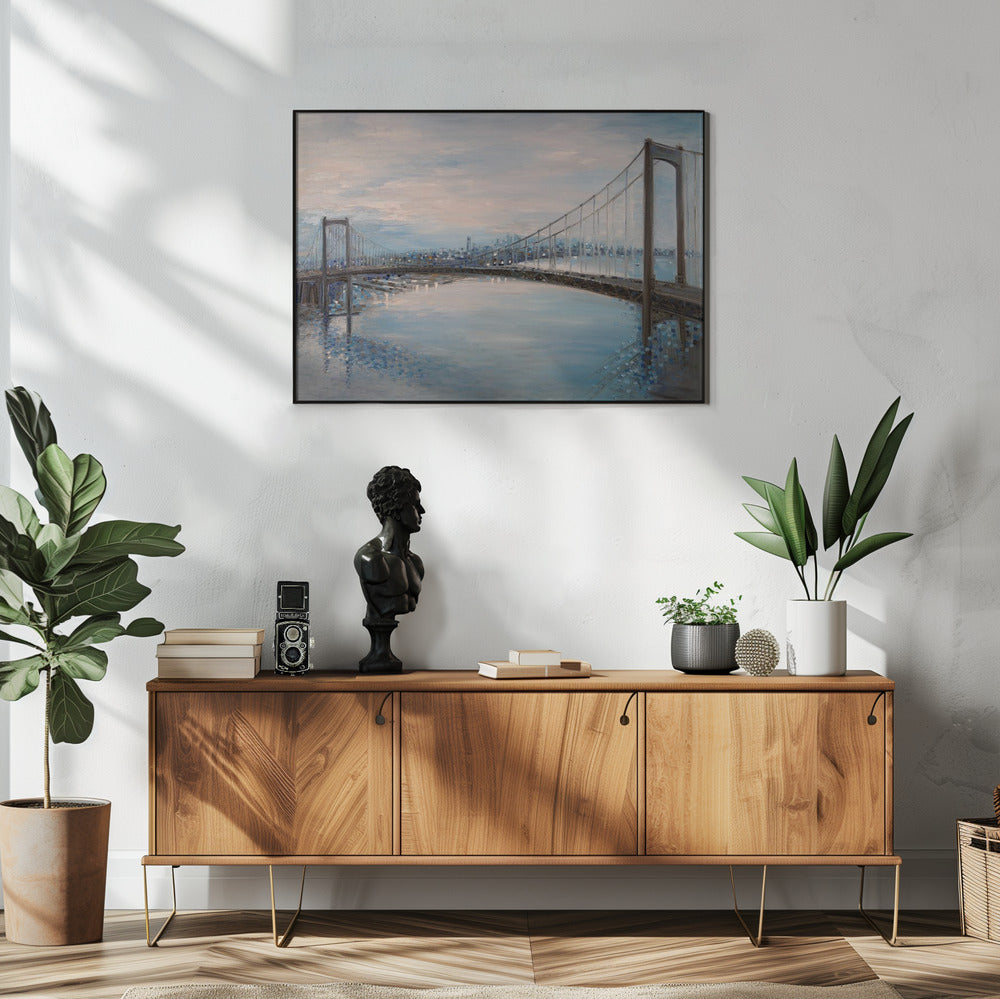 Ermilkina Walt Whitman Bridge 36x48 Oil Canvas-Canvas Print-DECOROLALA