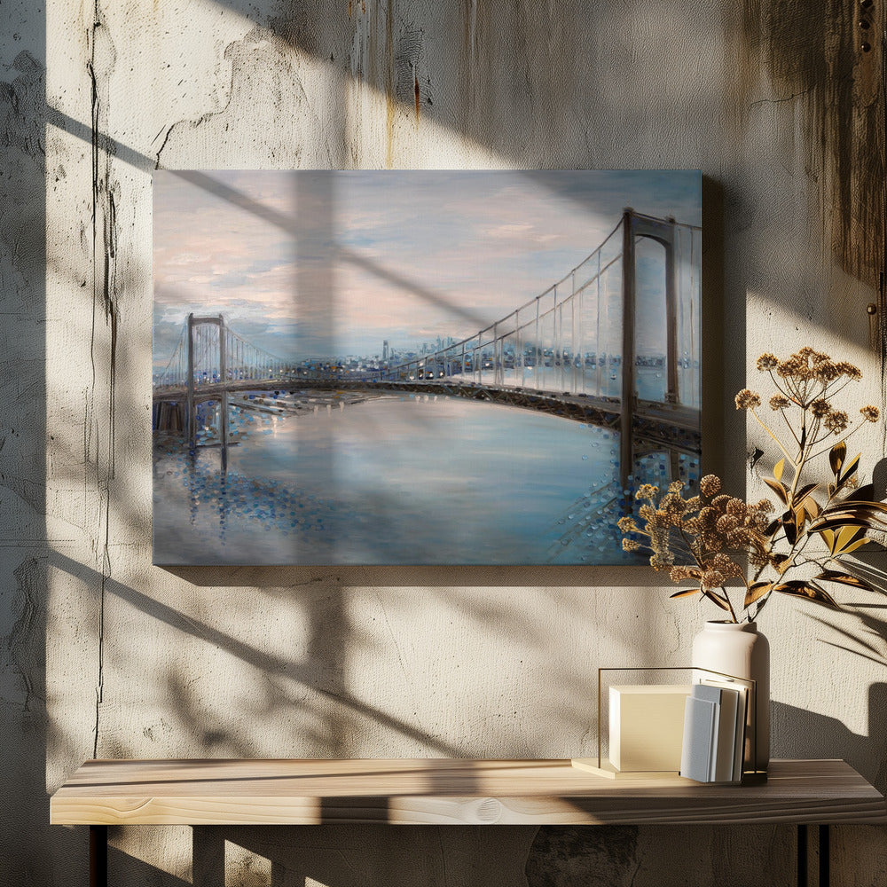 Ermilkina Walt Whitman Bridge 36x48 Oil Canvas-Canvas Print-DECOROLALA