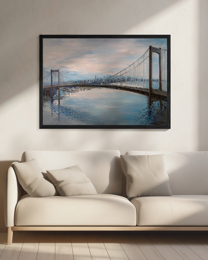 Ermilkina Walt Whitman Bridge 36x48 Oil Canvas-Canvas Print-DECOROLALA