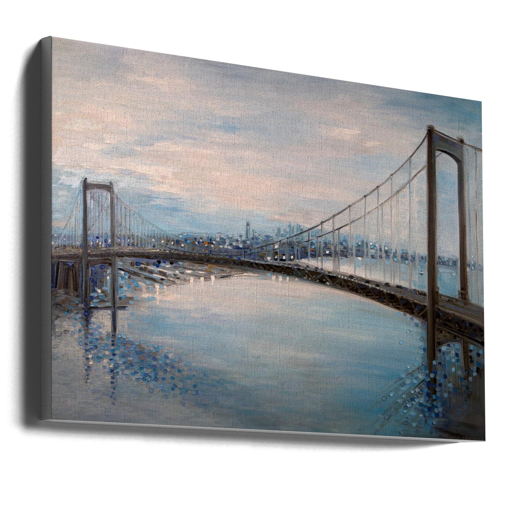 Ermilkina Walt Whitman Bridge 36x48 Oil Canvas-Canvas Print-DECOROLALA