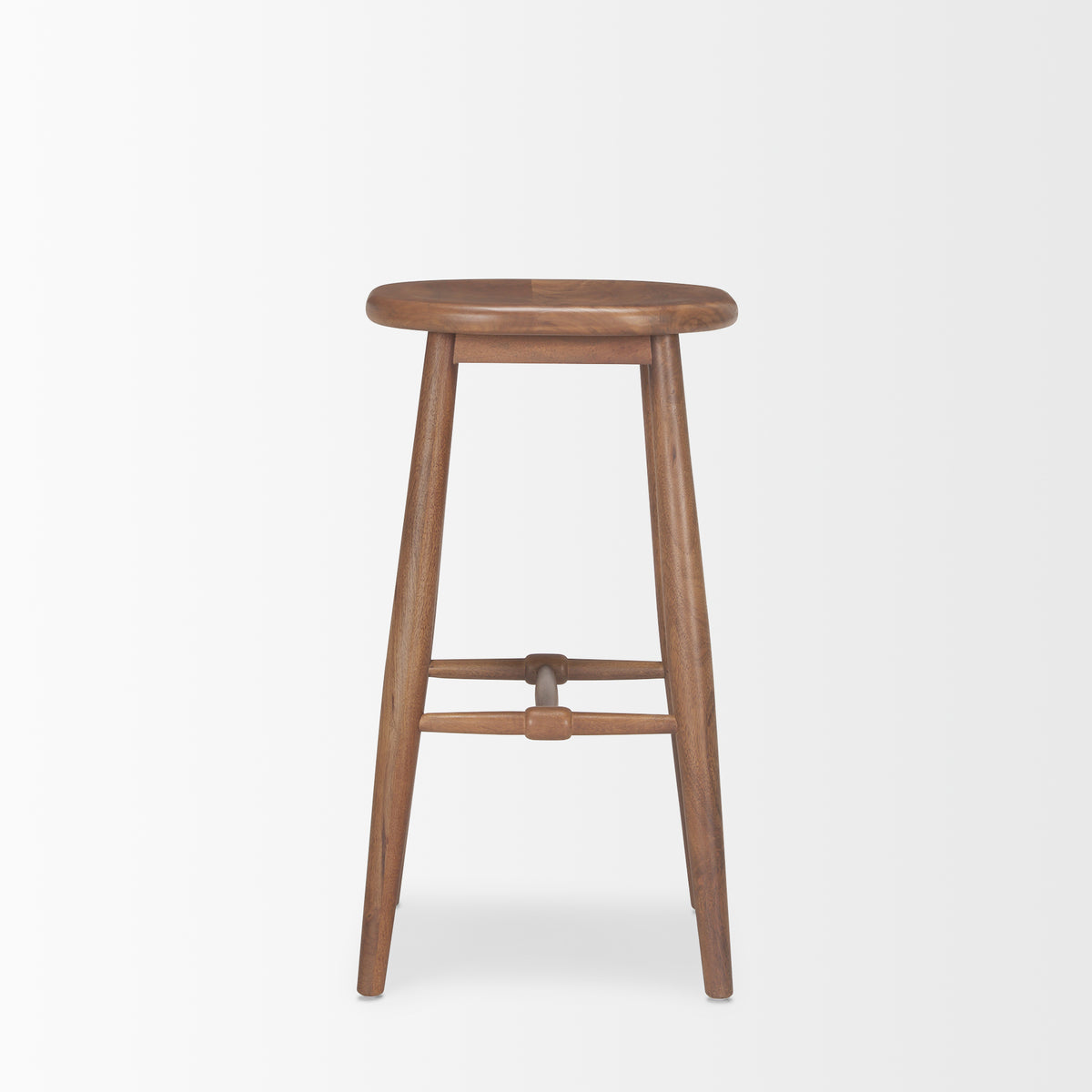 Ernest Medium Brown Wood Bar Stool-Bar Stools-DECOROLALA