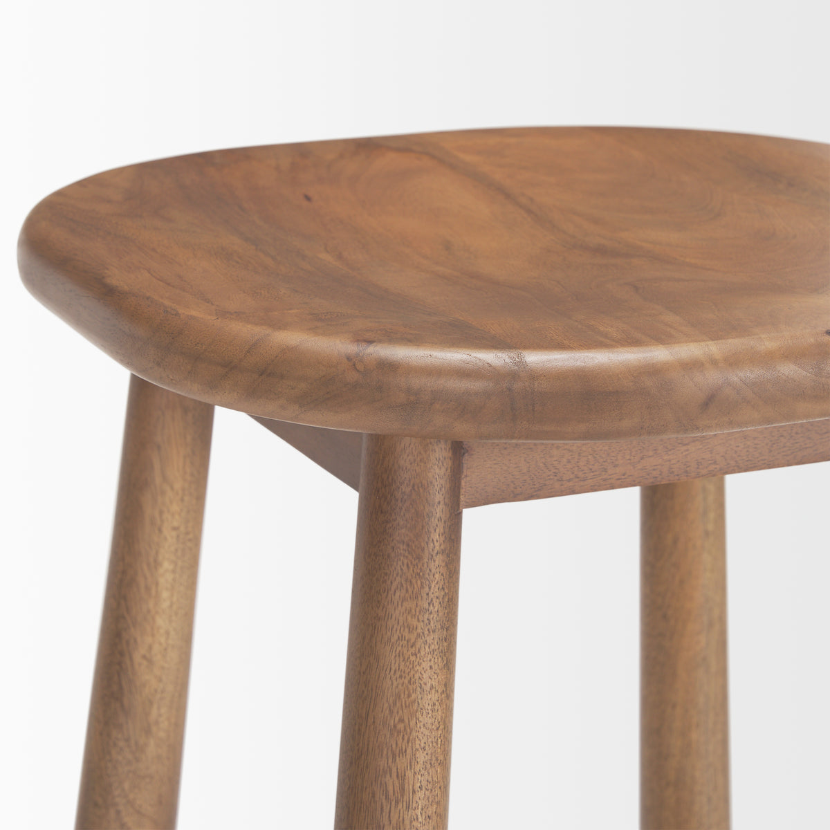 Ernest Medium Brown Wood Bar Stool-Bar Stools-DECOROLALA
