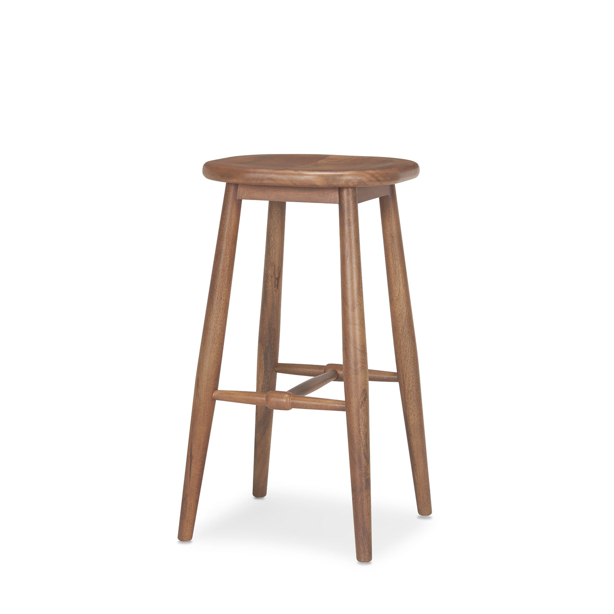 Ernest Medium Brown Wood Bar Stool-Bar Stools-DECOROLALA