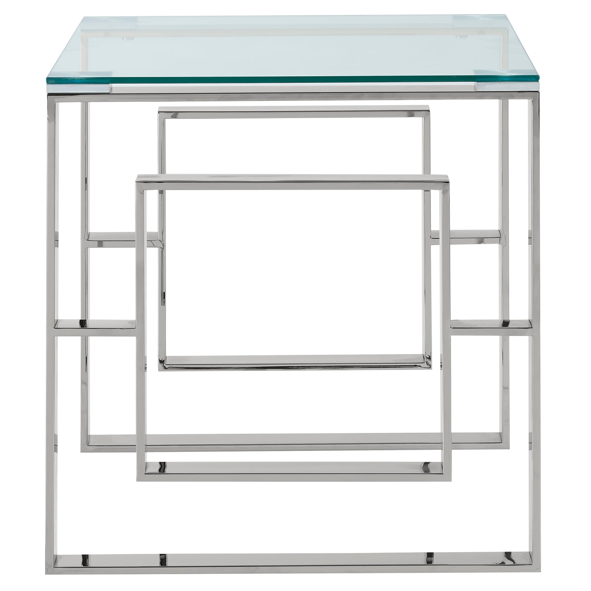 Eros Accent Table - Silver Modern Side Table-DECOROLALA