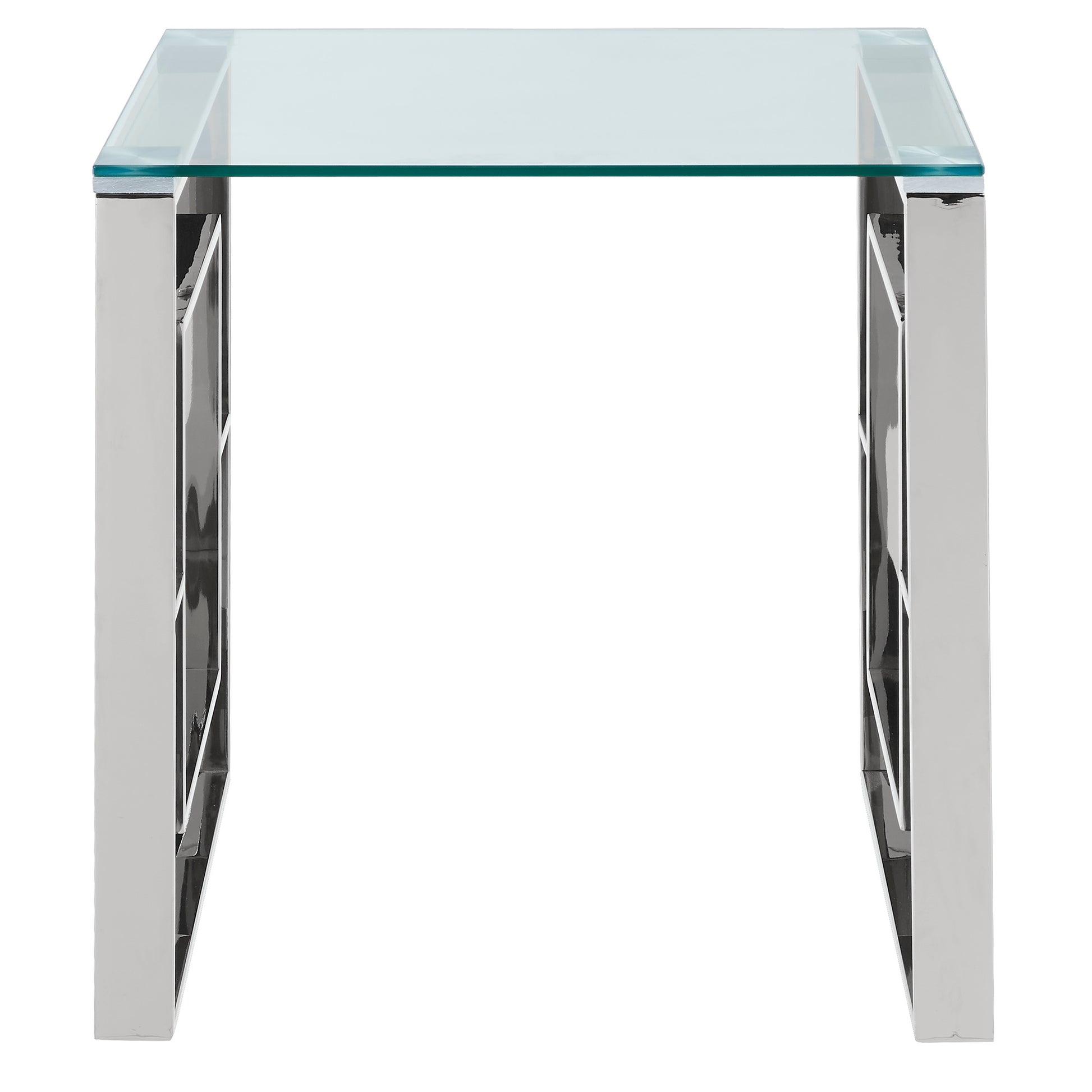 Eros Accent Table - Silver Modern Side Table-DECOROLALA