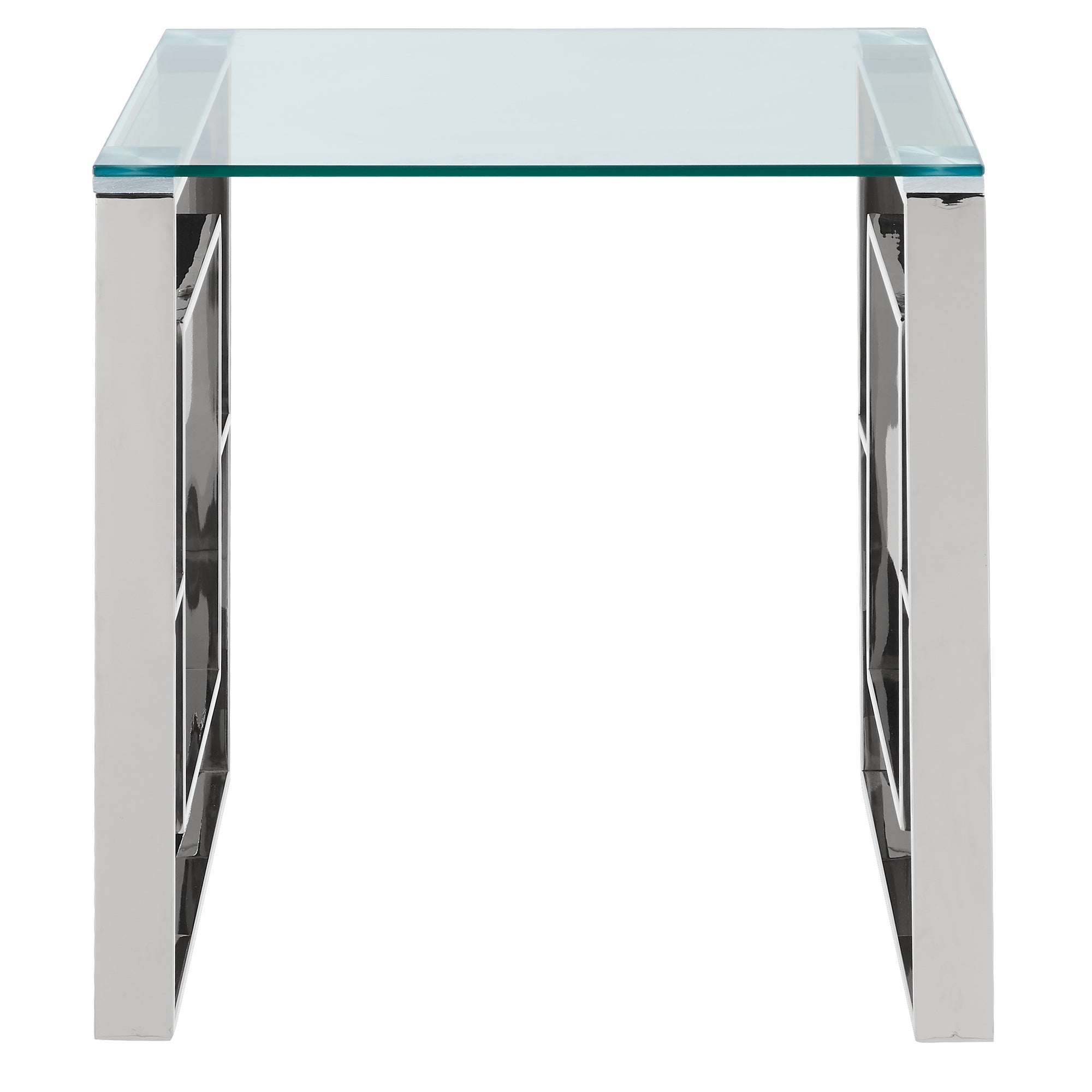 Eros Accent Table - Silver Modern Side Table-DECOROLALA