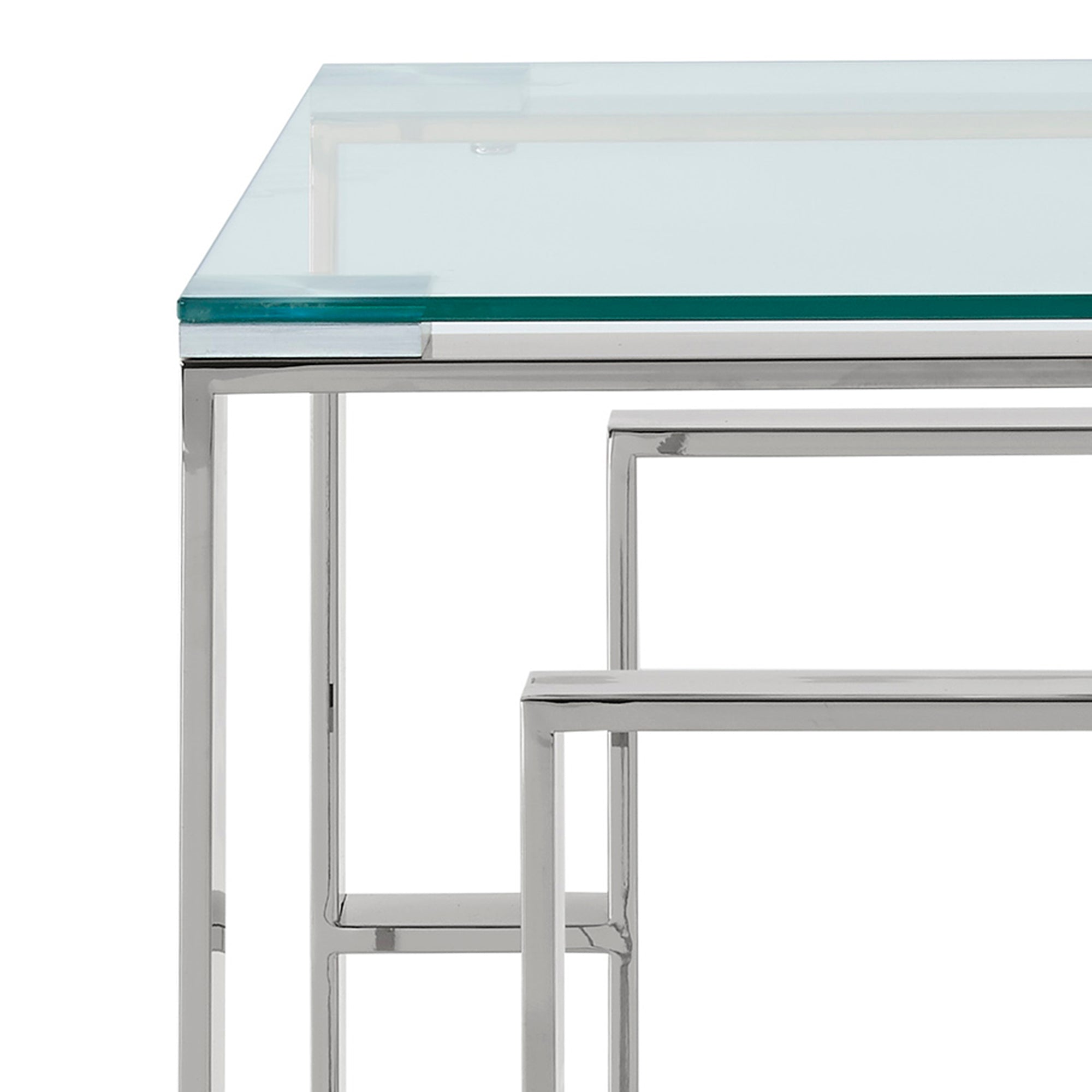 Eros Accent Table - Silver Modern Side Table-DECOROLALA