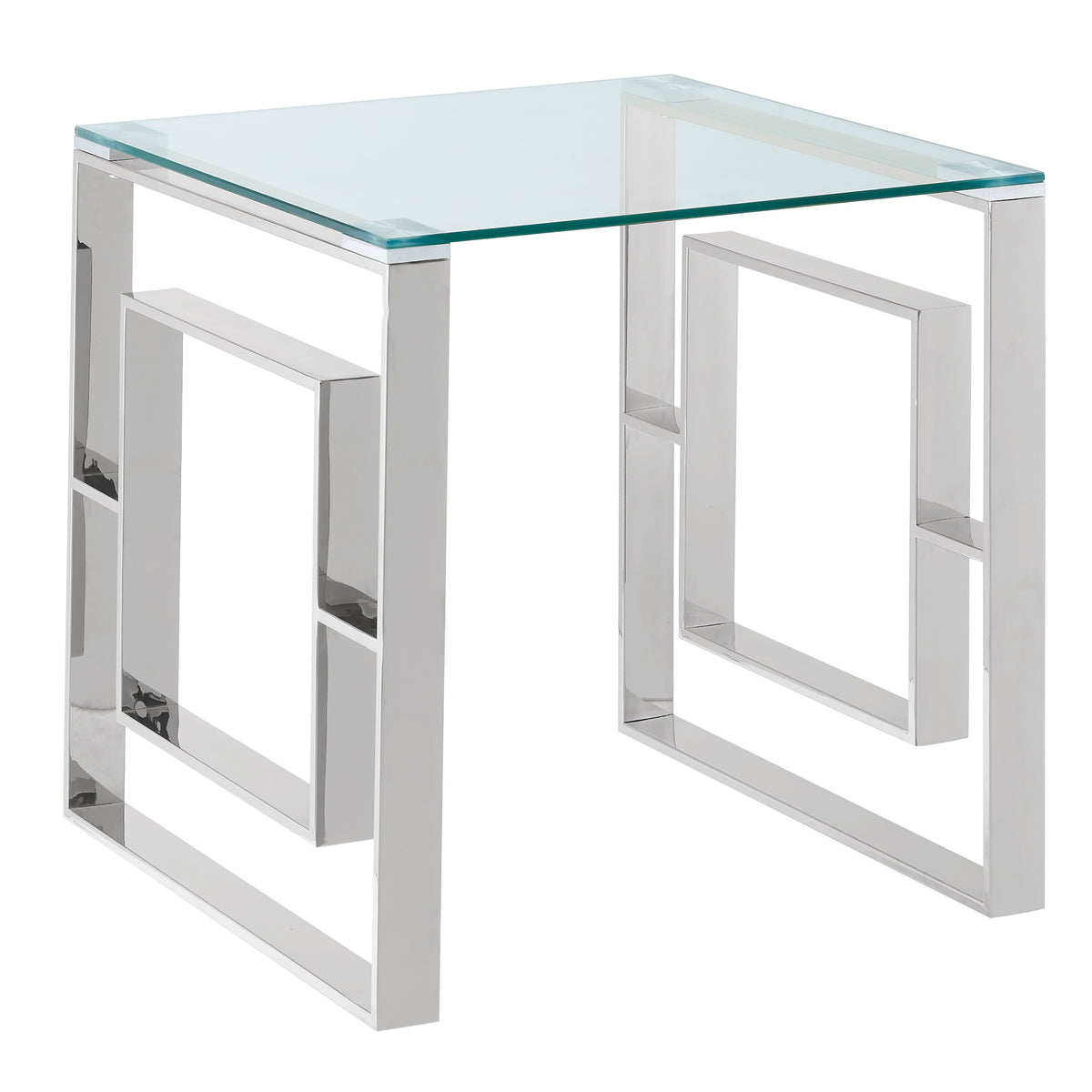 Eros Accent Table - Silver Modern Side Table-Side Tables-DECOROLALA
