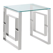 Eros Accent Table - Silver Modern Side Table-DECOROLALA