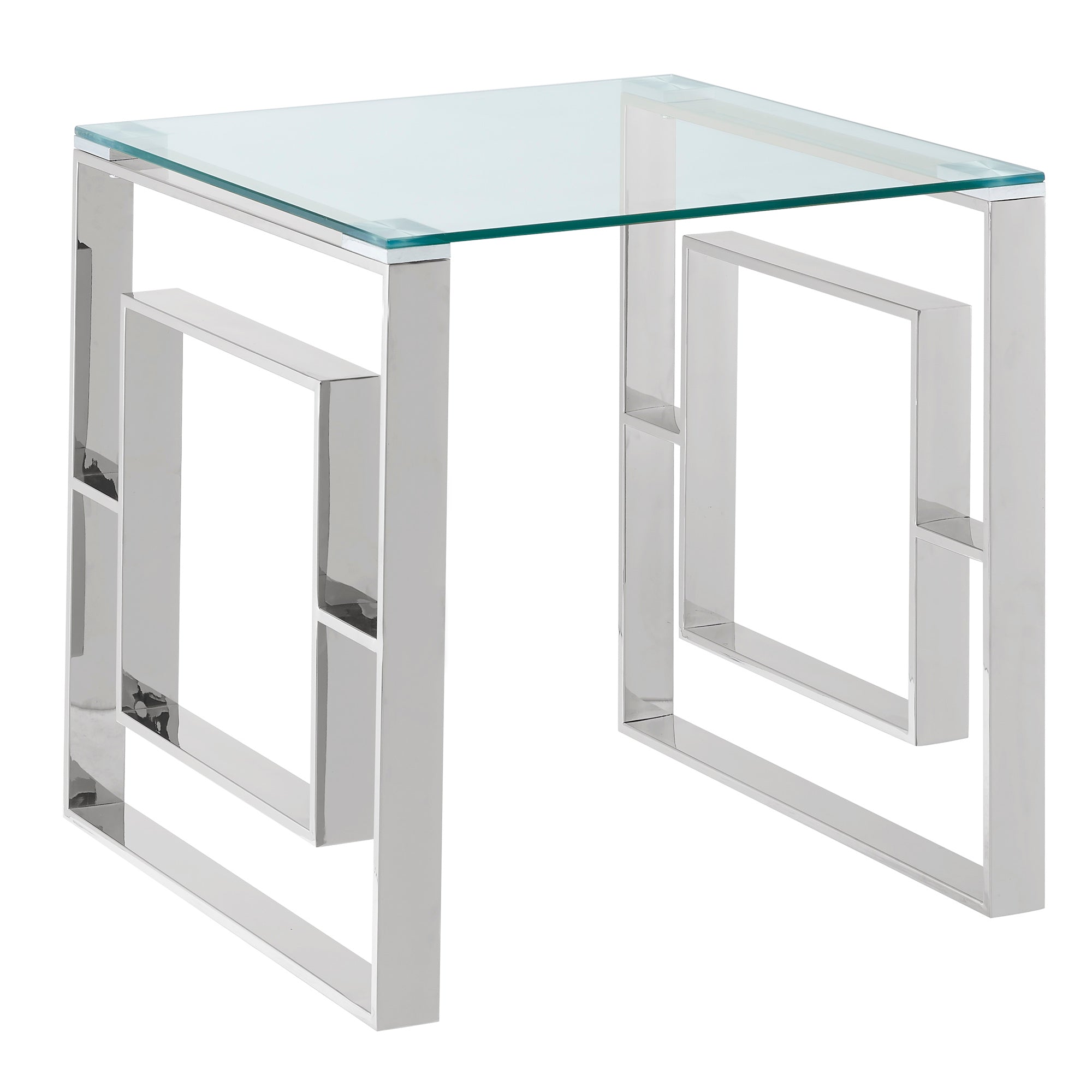 Eros Accent Table - Silver Modern Side Table-DECOROLALA
