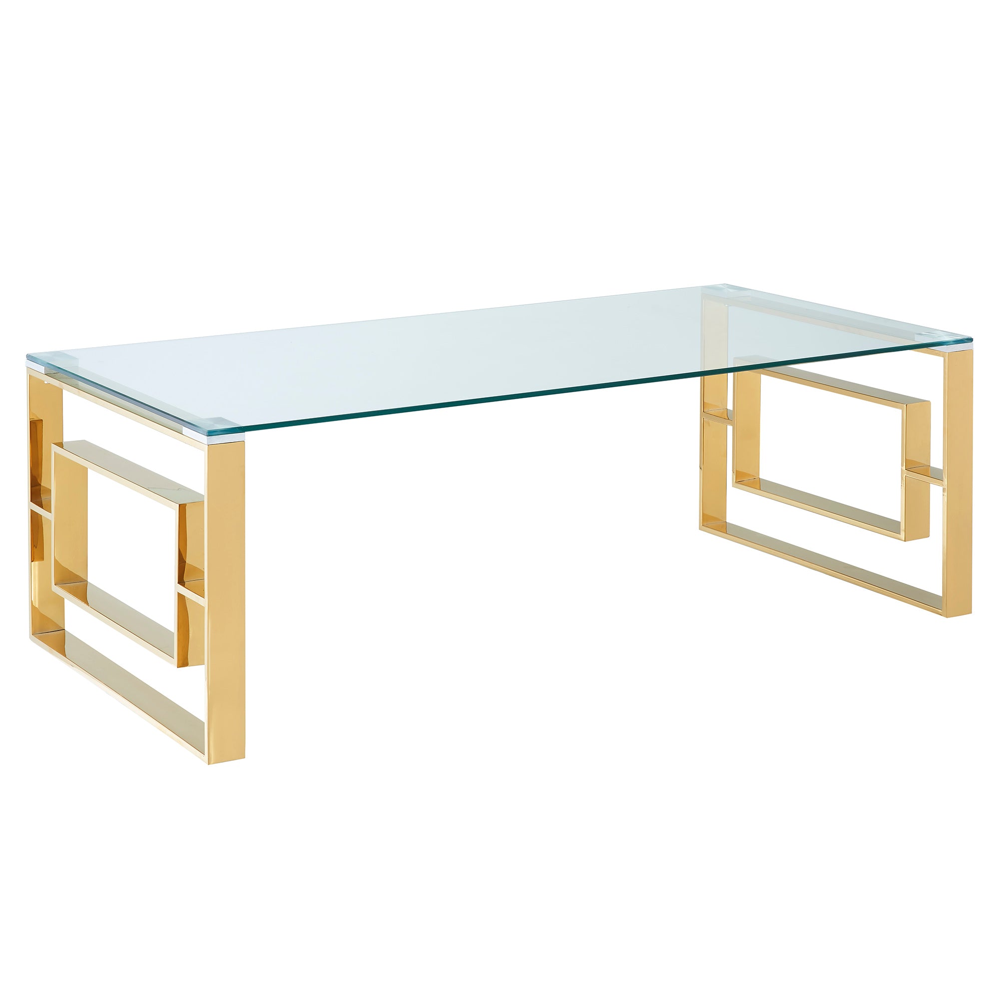 Eros Coffee Table - Gold Thick Sturdy Tabletop-DECOROLALA