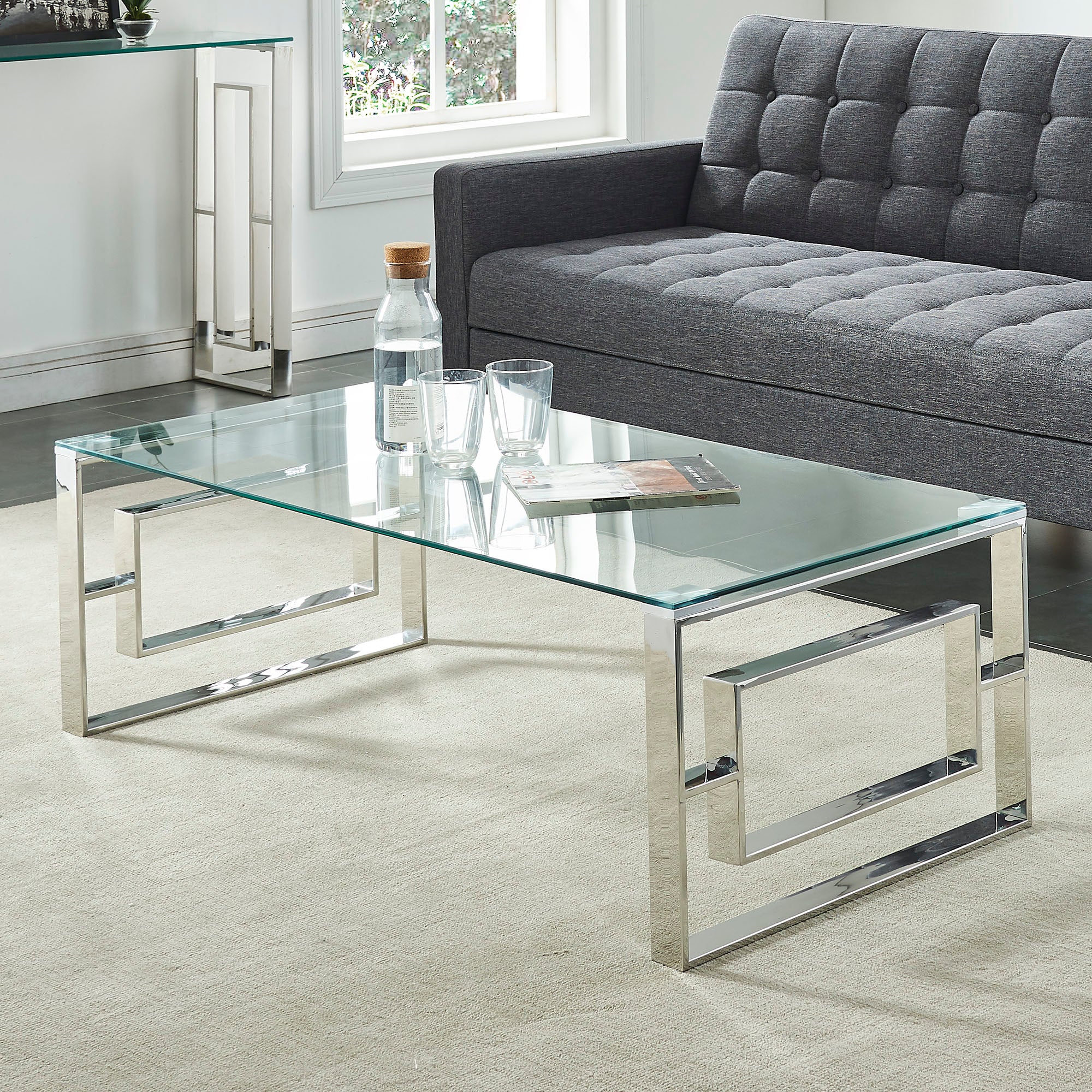 Eros Coffee Table - Silver Modern Design-DECOROLALA