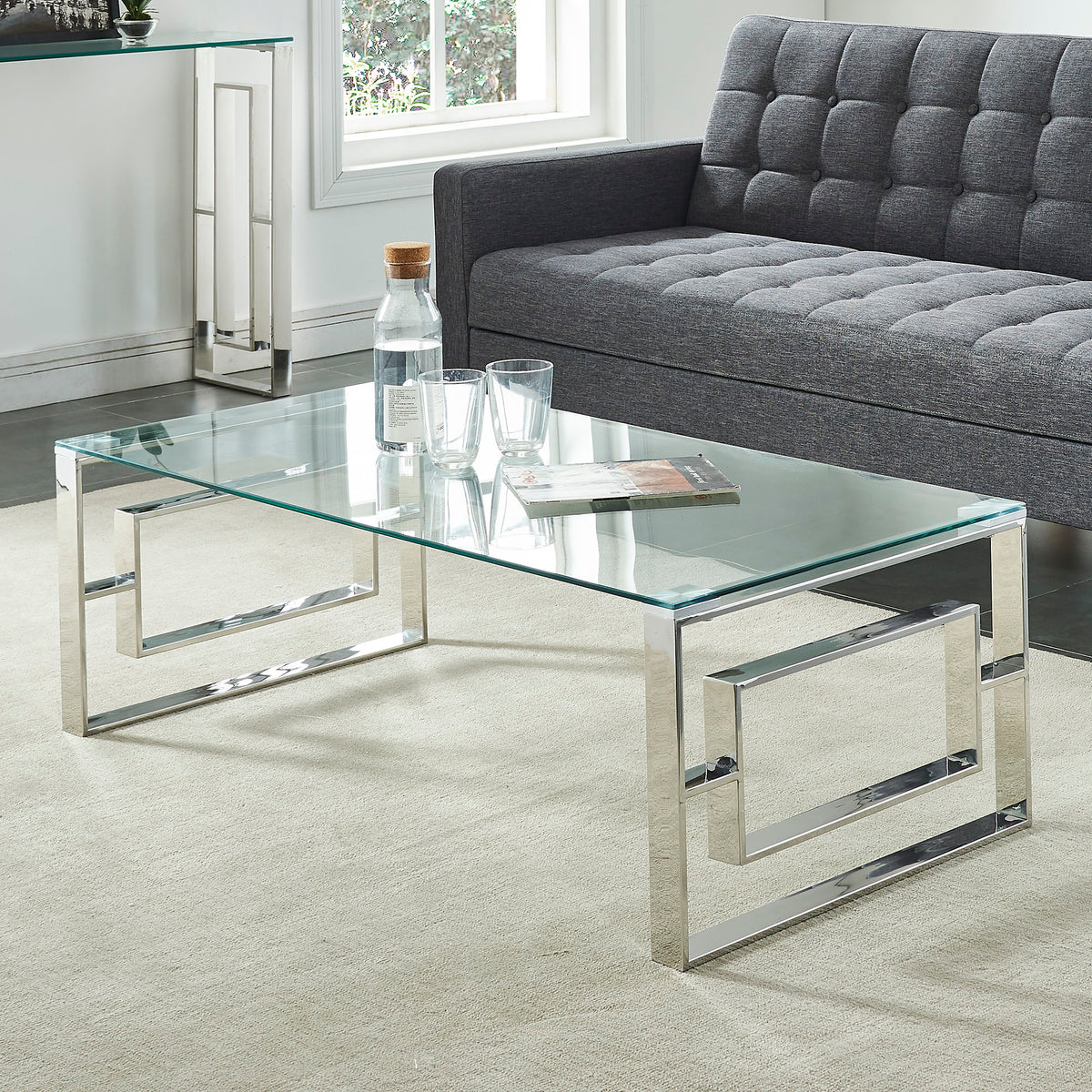 Eros Coffee Table - Silver Modern Design-DECOROLALA