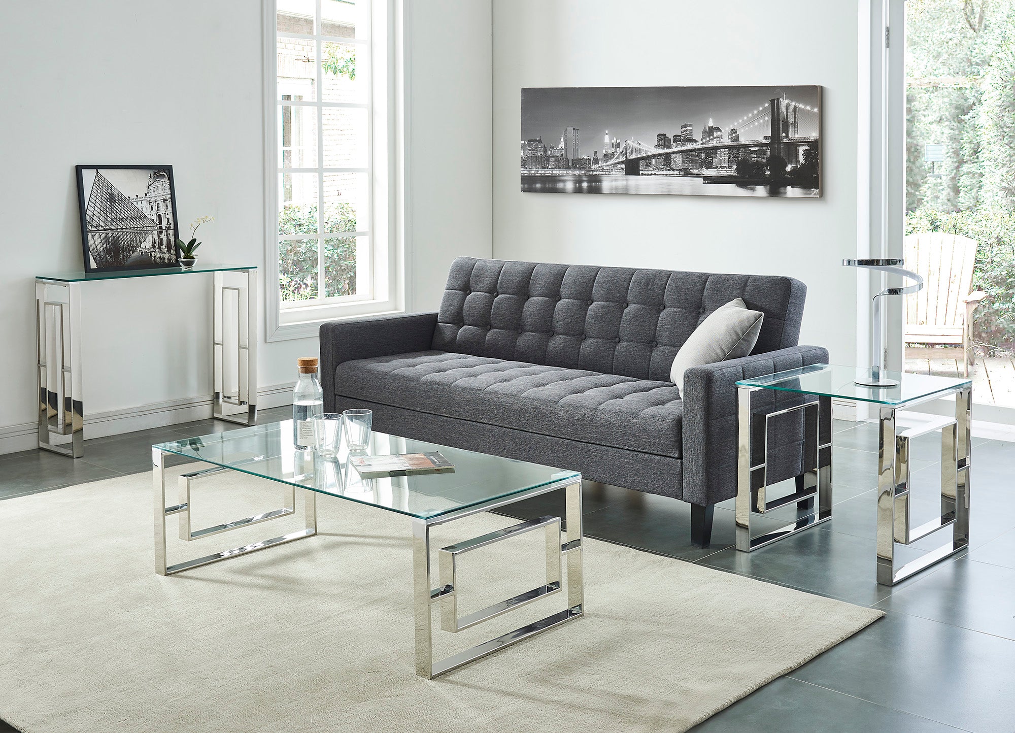 Eros Coffee Table - Silver Modern Design-DECOROLALA