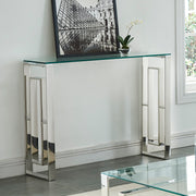 Eros Console Table - Silver Ornate Entryway Desk-DECOROLALA