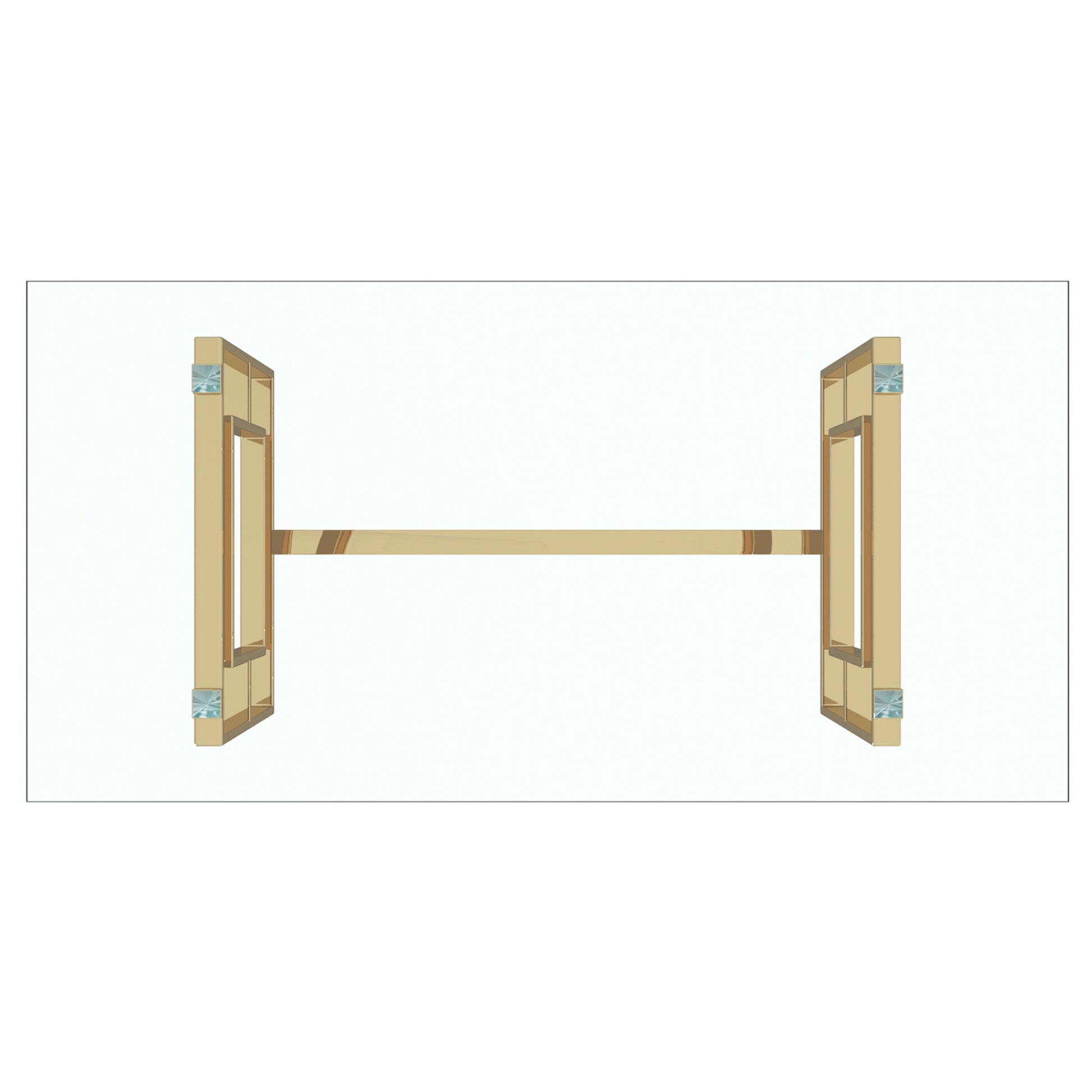 Eros Dining Table - Gold Geometric Legs Glass Top-DECOROLALA